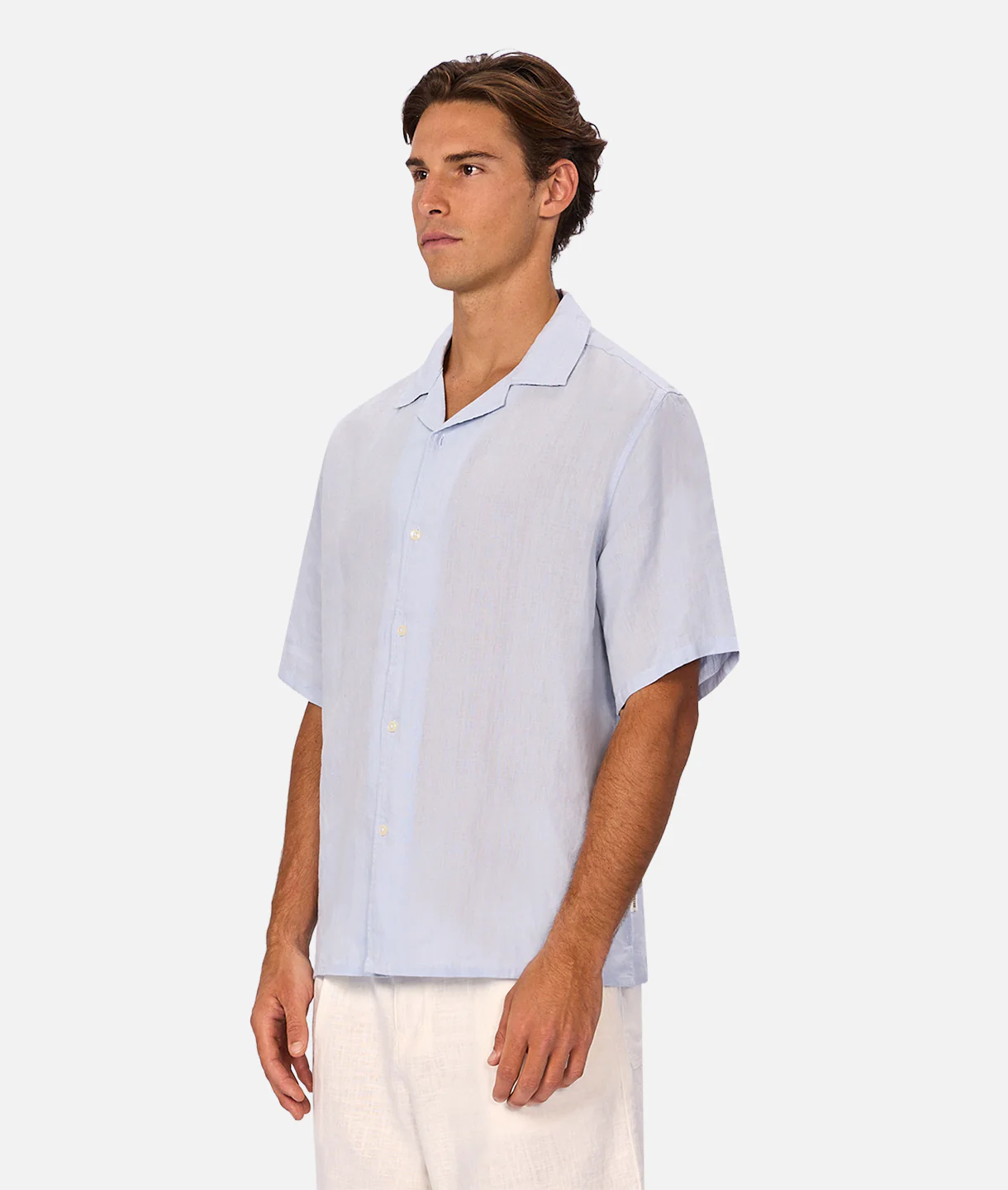 The St Martins Short Sleeve Linen Shirt - Powder Blue