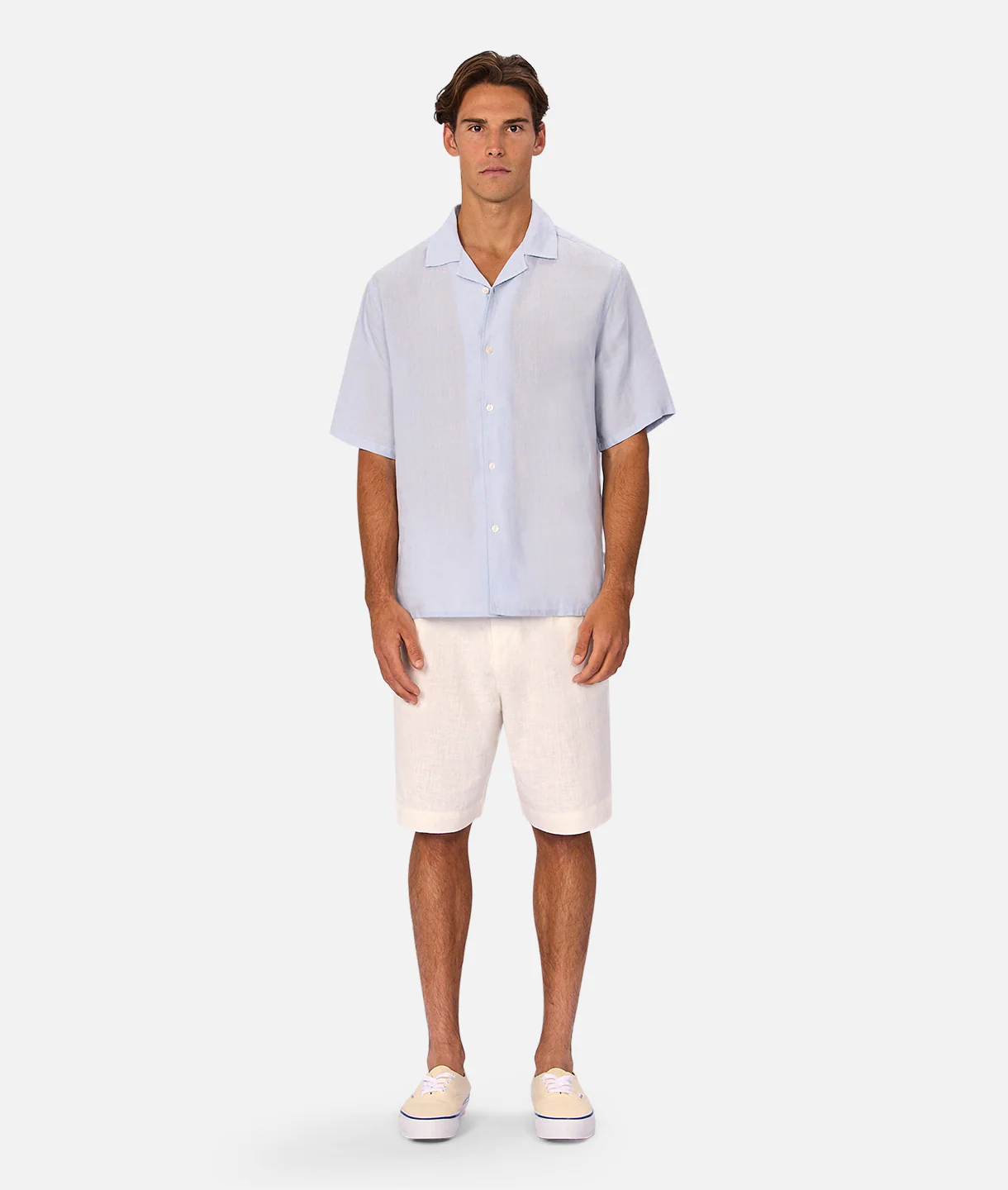 The St Martins Short Sleeve Linen Shirt - Powder Blue