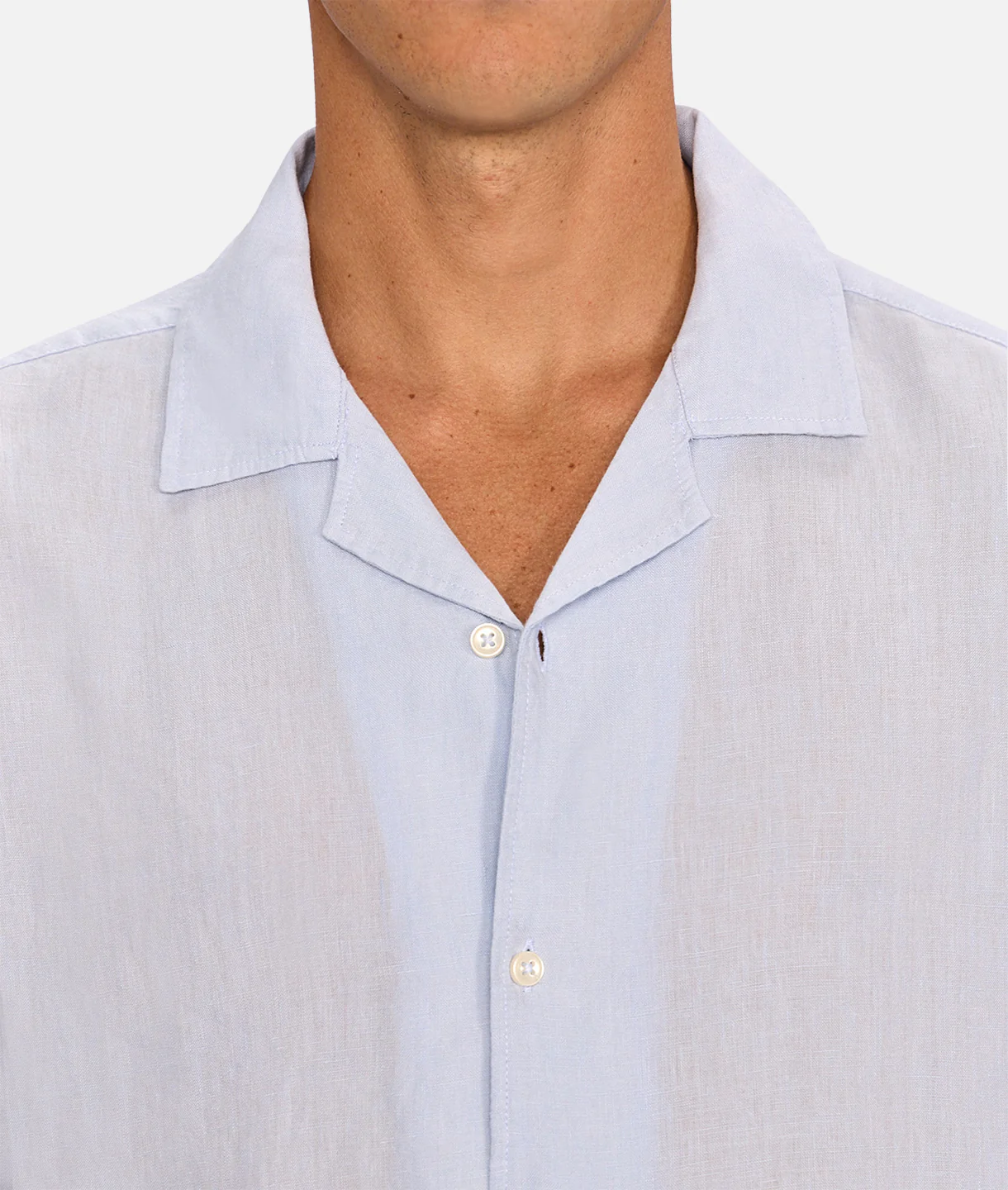 The St Martins Short Sleeve Linen Shirt - Powder Blue