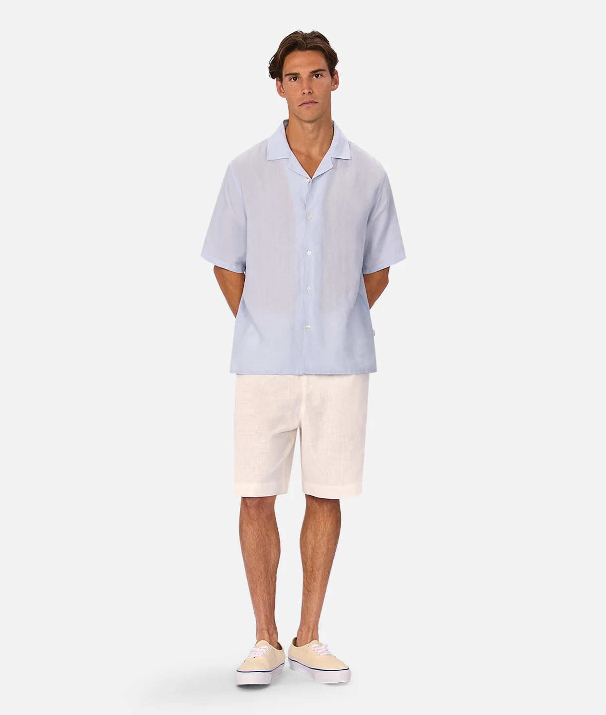 The St Martins Short Sleeve Linen Shirt - Powder Blue