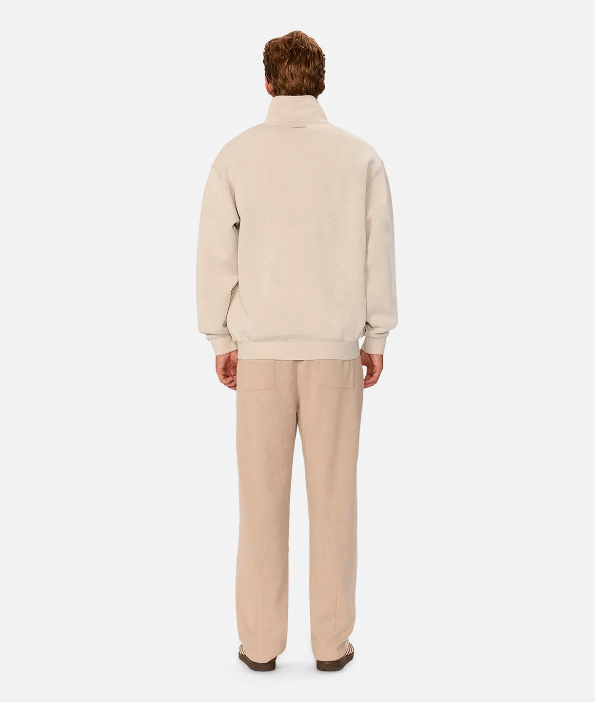The Manning Quarter Zip Sweatshirt - Stone Heather