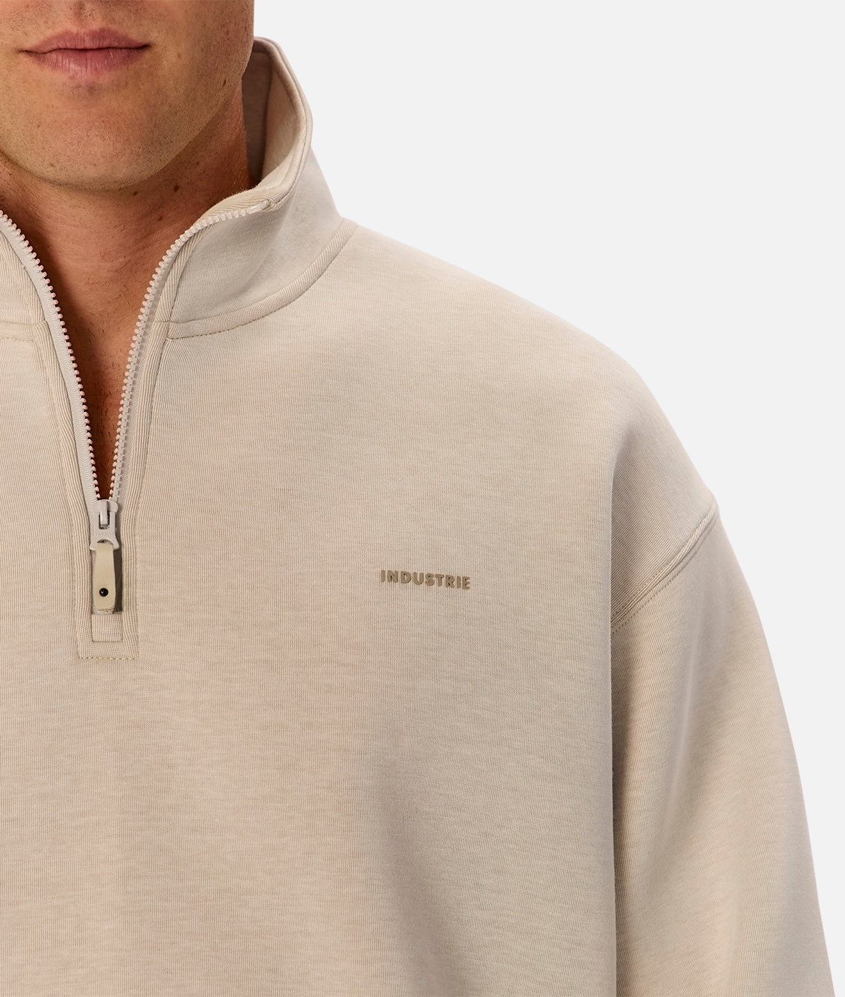 The Manning Quarter Zip Sweatshirt - Stone Heather