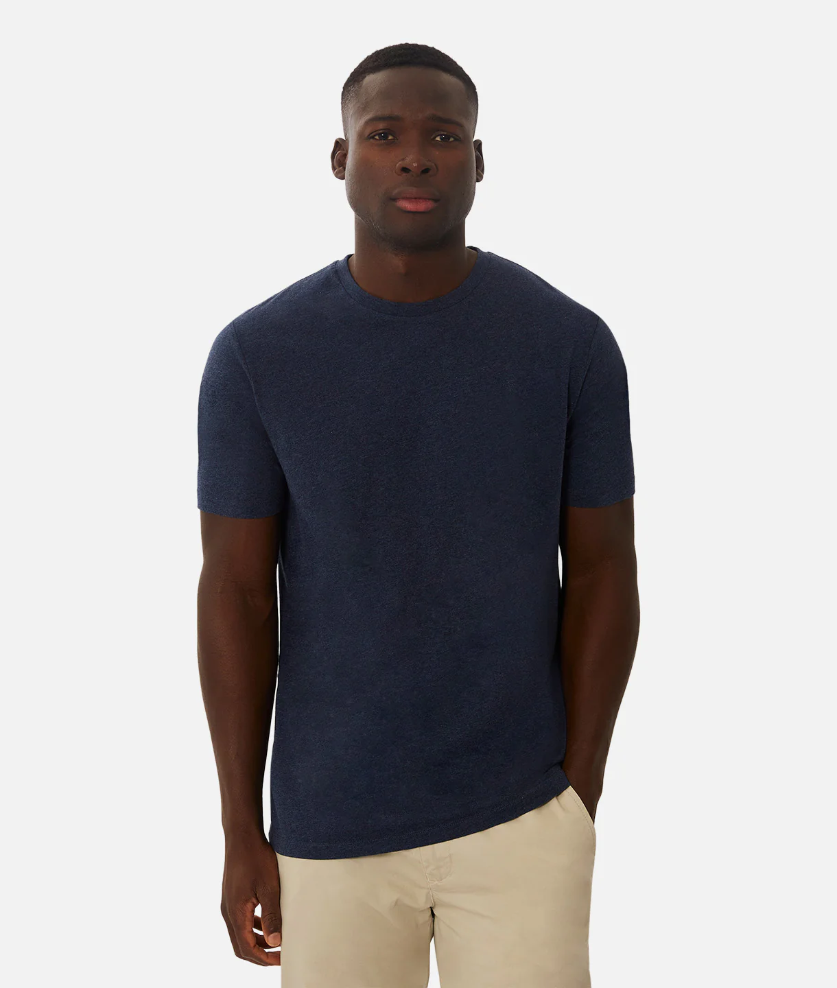 The Basic Crew Neck T-Shirt - Navy Marle