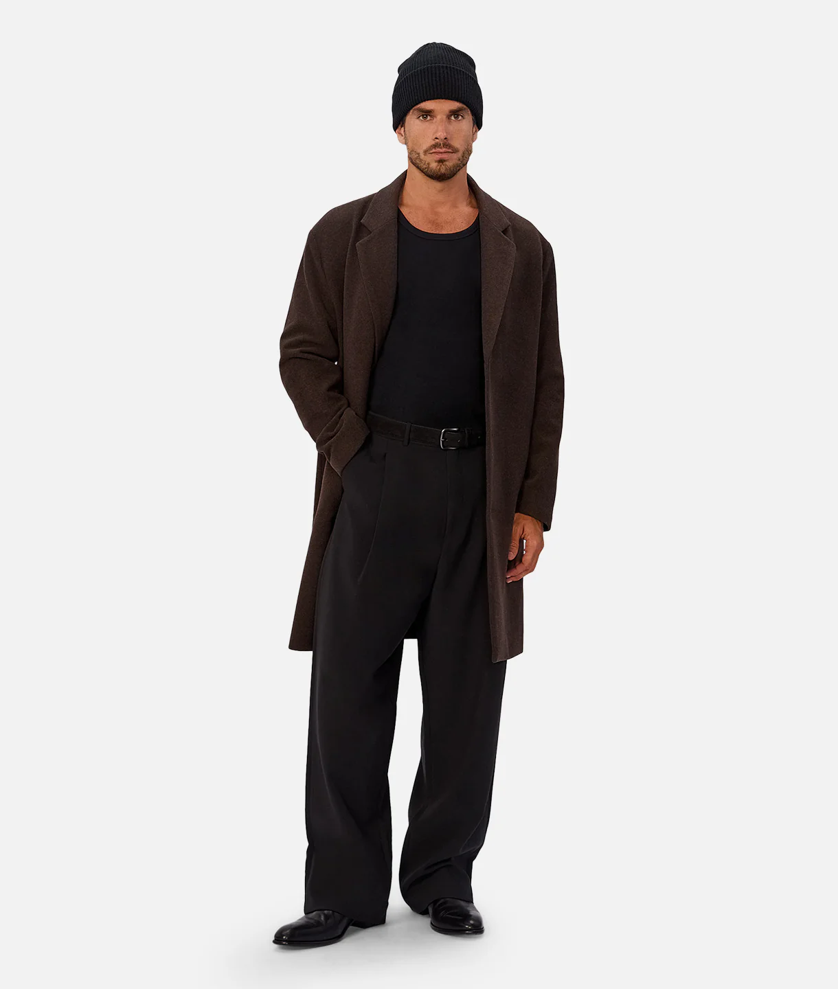 The Wool Blend Jacques Coat - Chocolate