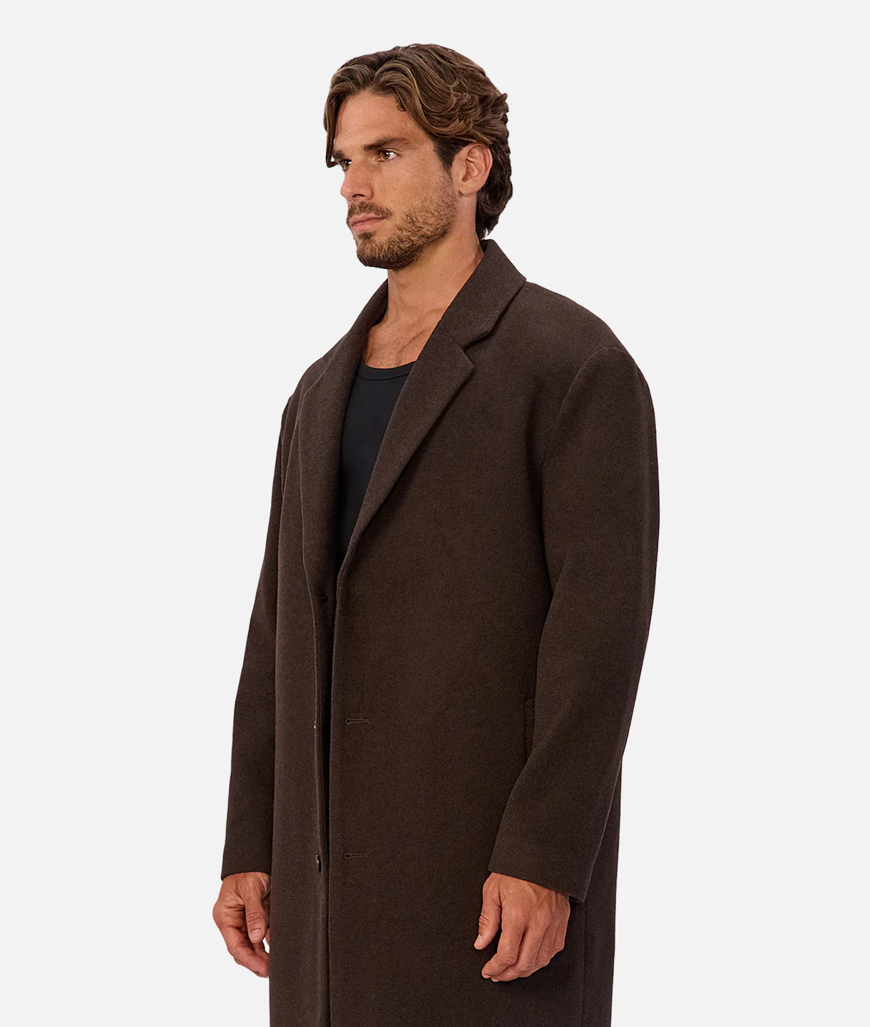 The Wool Blend Jacques Coat - Chocolate