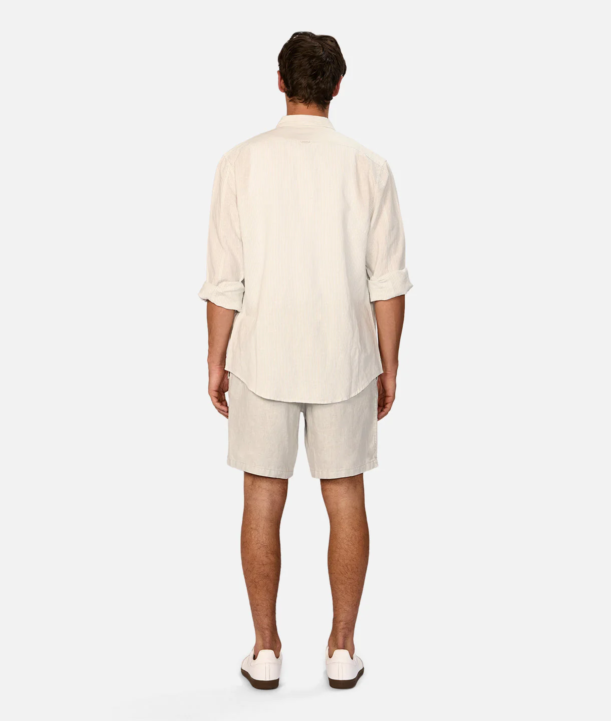 The San Juan Long Sleeve Linen Shirt - Mint/White