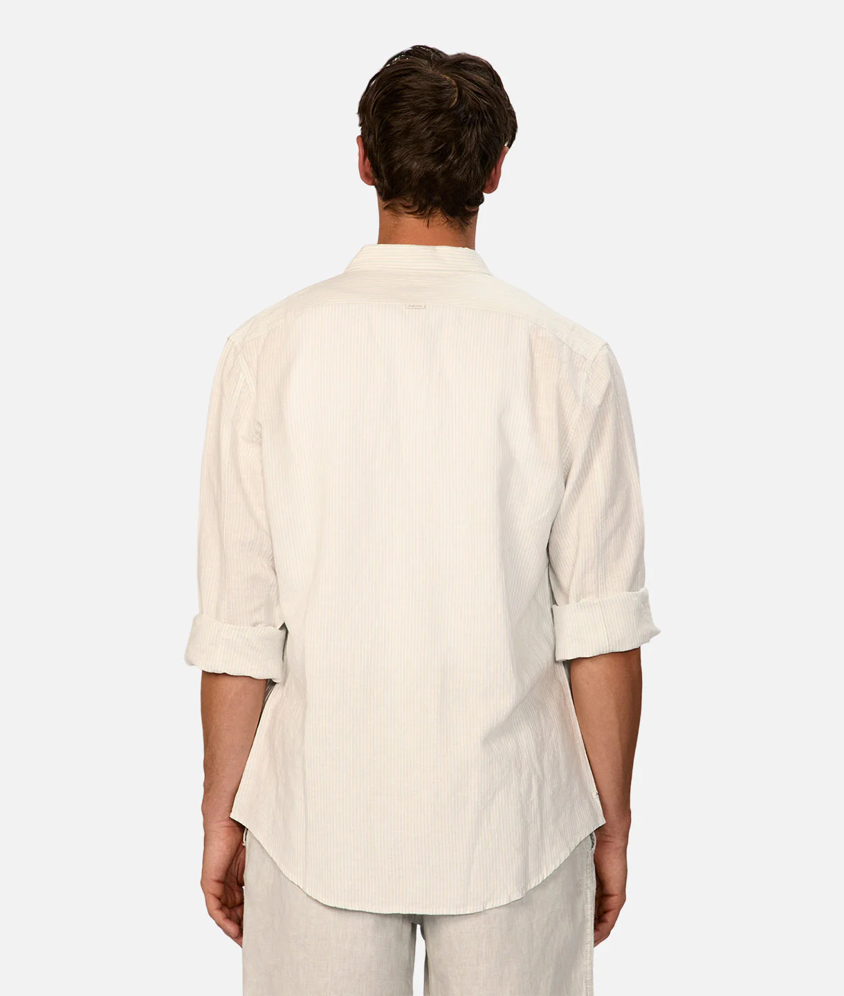 The San Juan Long Sleeve Linen Shirt - Mint/White