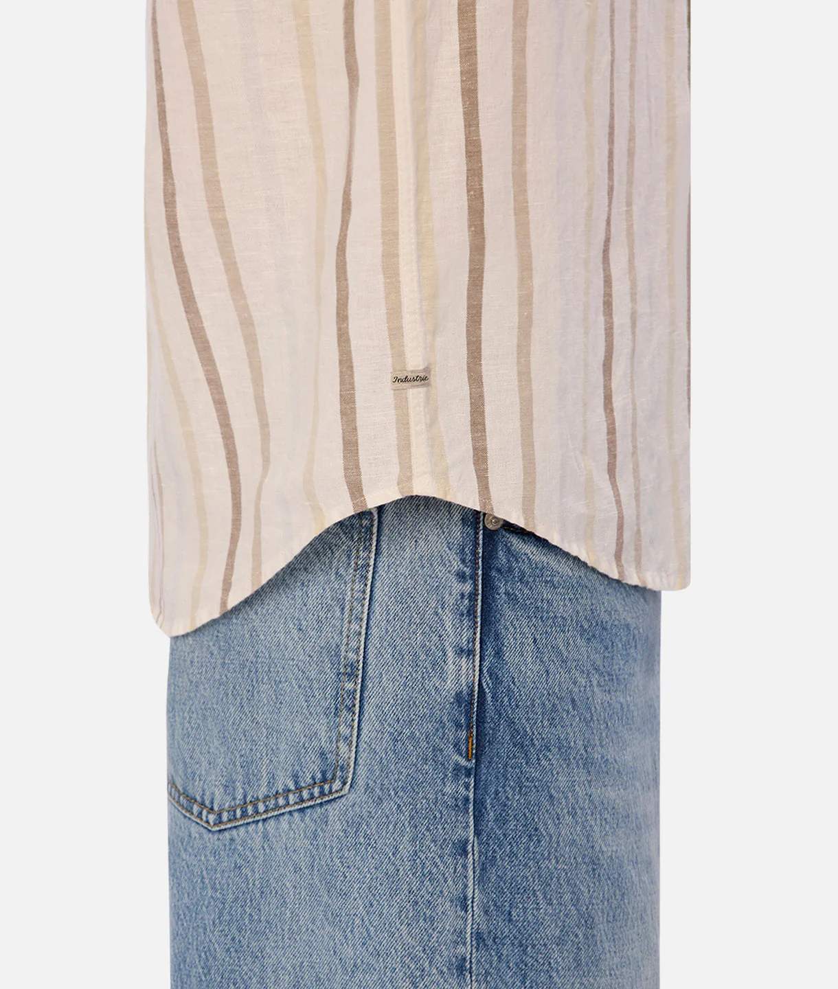 The Laguna Long Sleeve Linen Shirt - Light Blue Combo
