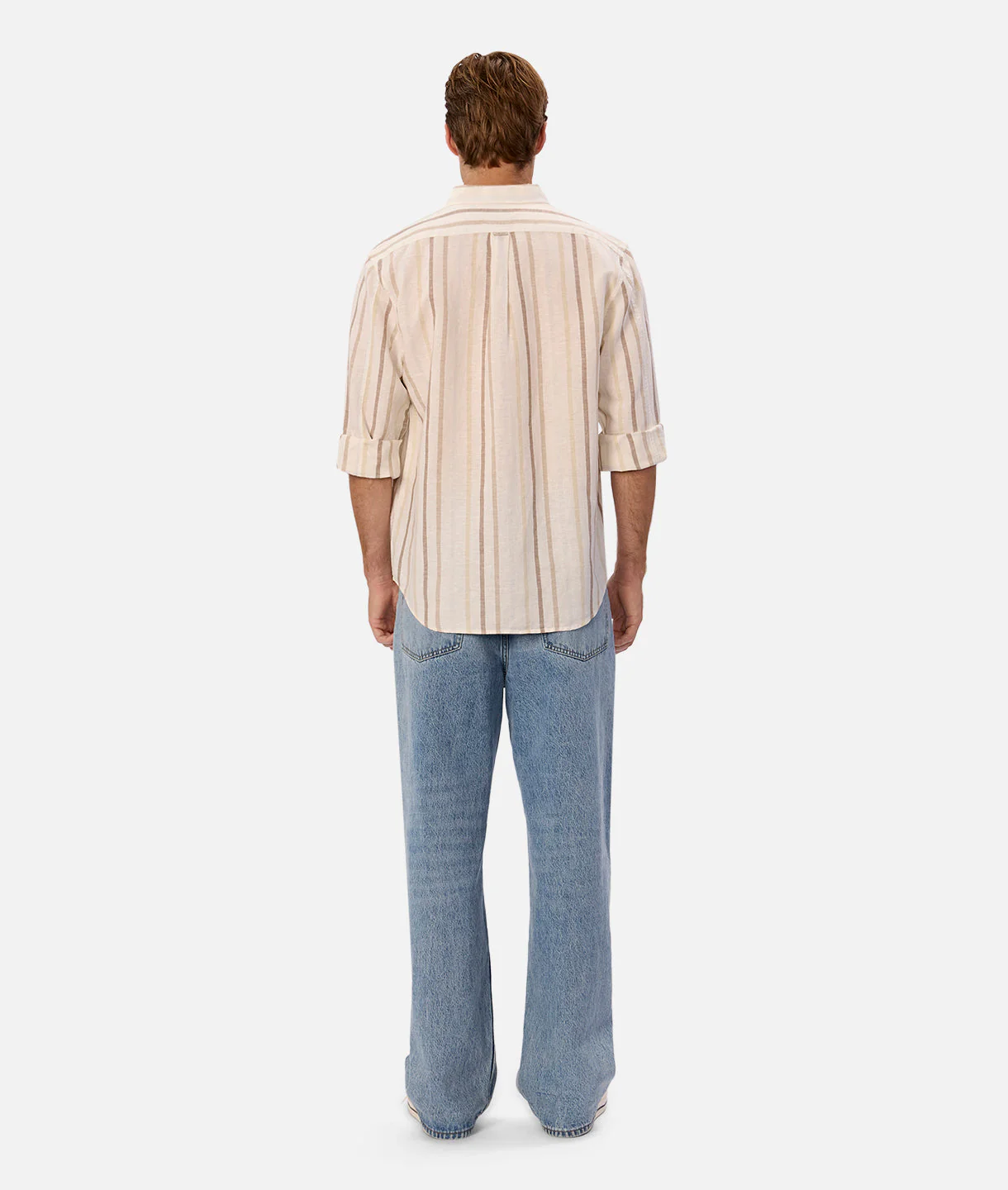 The Laguna Long Sleeve Linen Shirt - Light Blue Combo