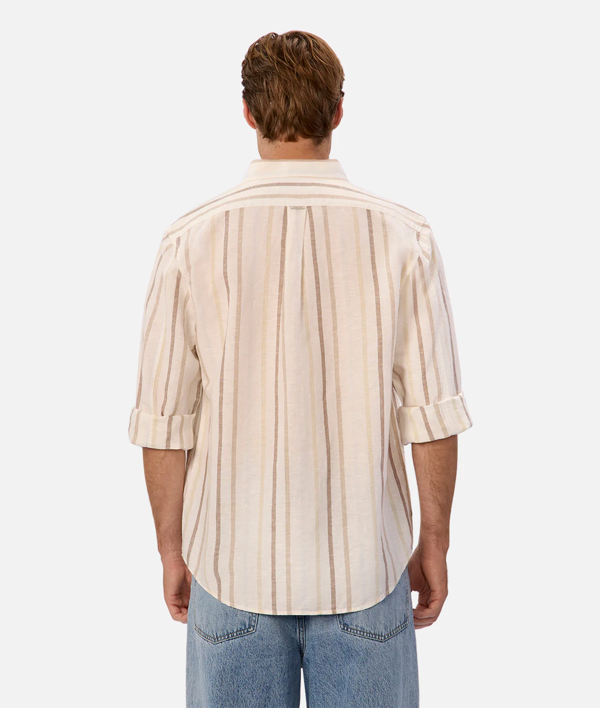 The Laguna Long Sleeve Linen Shirt - Light Blue Combo