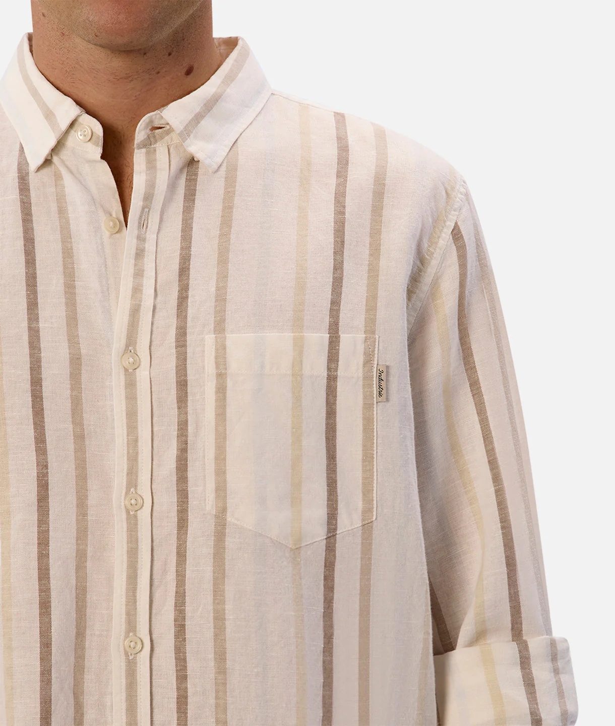 The Laguna Long Sleeve Linen Shirt - Light Blue Combo