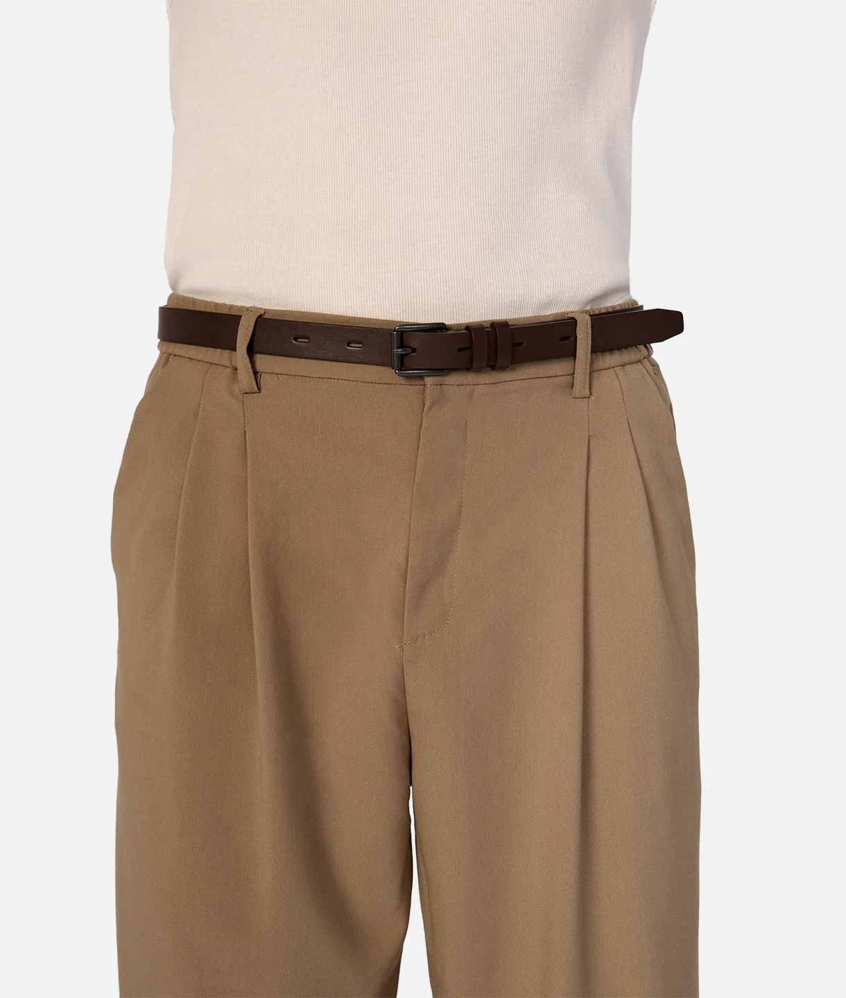 Slim PU Belt - Brown