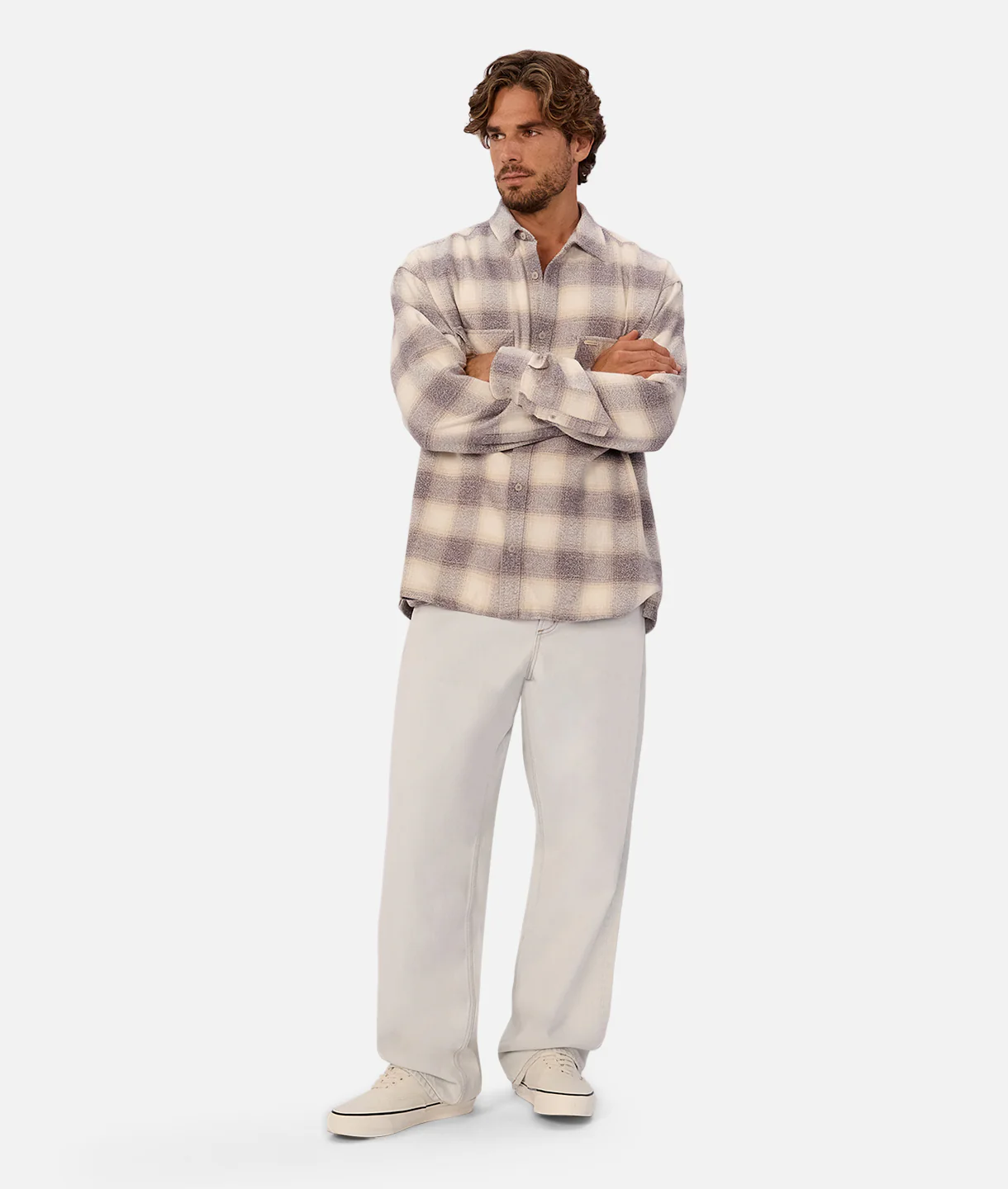 The Everglade Long Sleeve Shirt - Wheat Grey