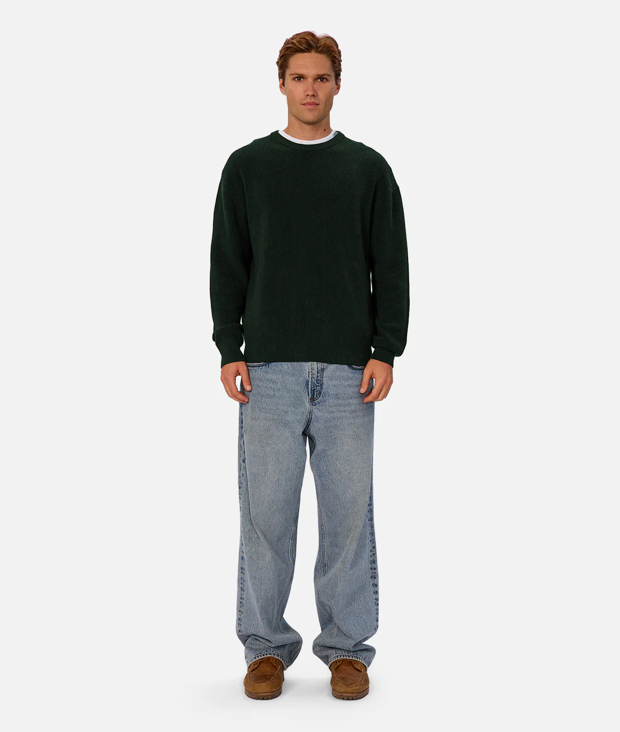 The New England Crew Neck Sweater - Pine