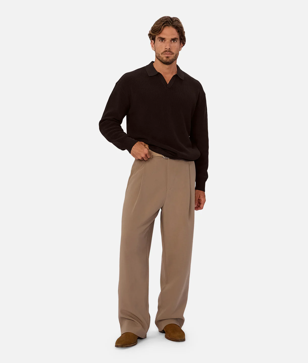 The New England Polo Sweater - Espresso