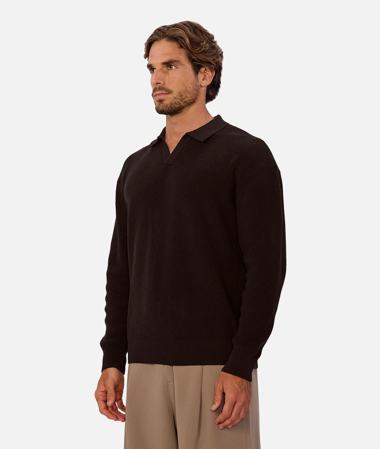 The New England Polo Sweater - Espresso