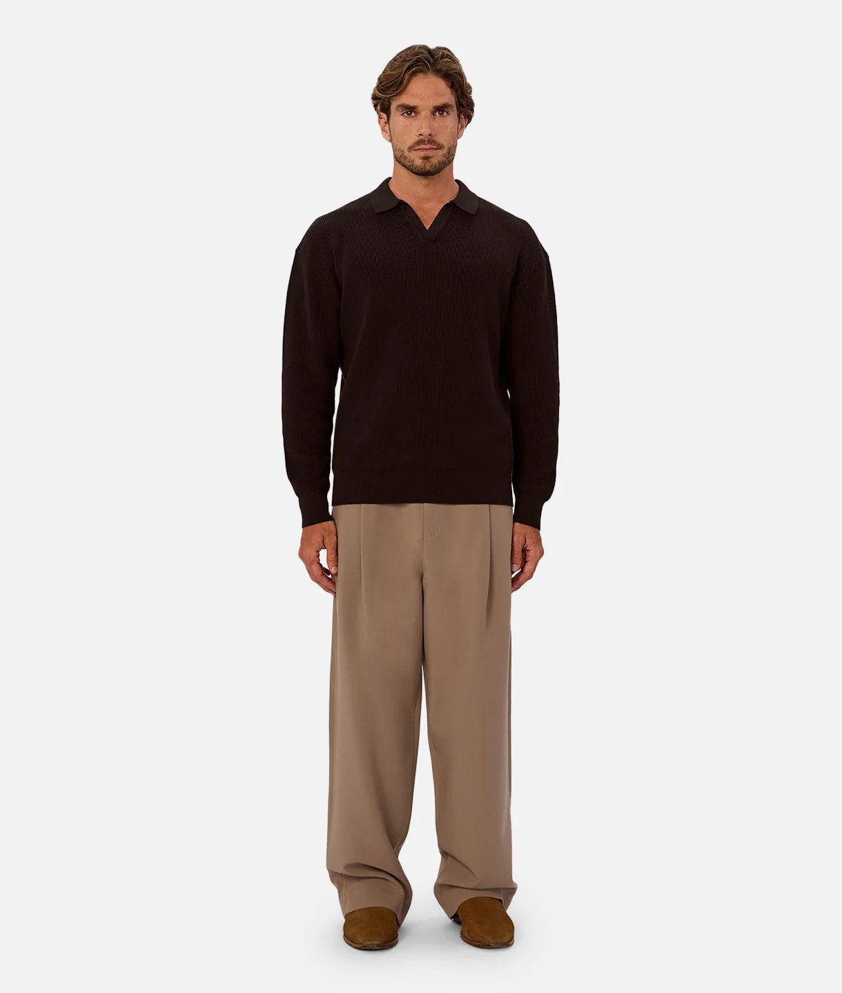 The New England Polo Sweater - Espresso