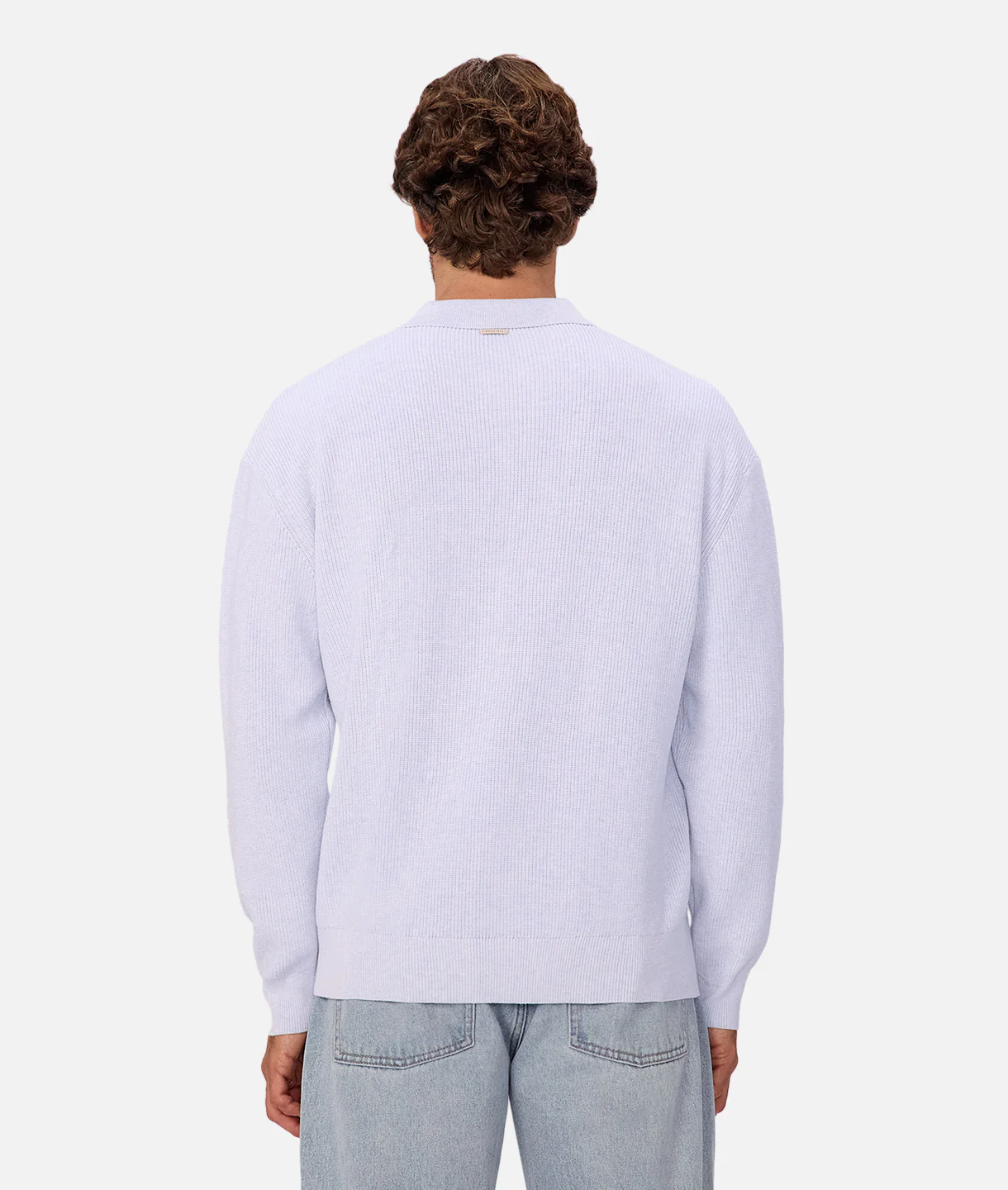 The New England Polo Sweater - Lt Blue Marle
