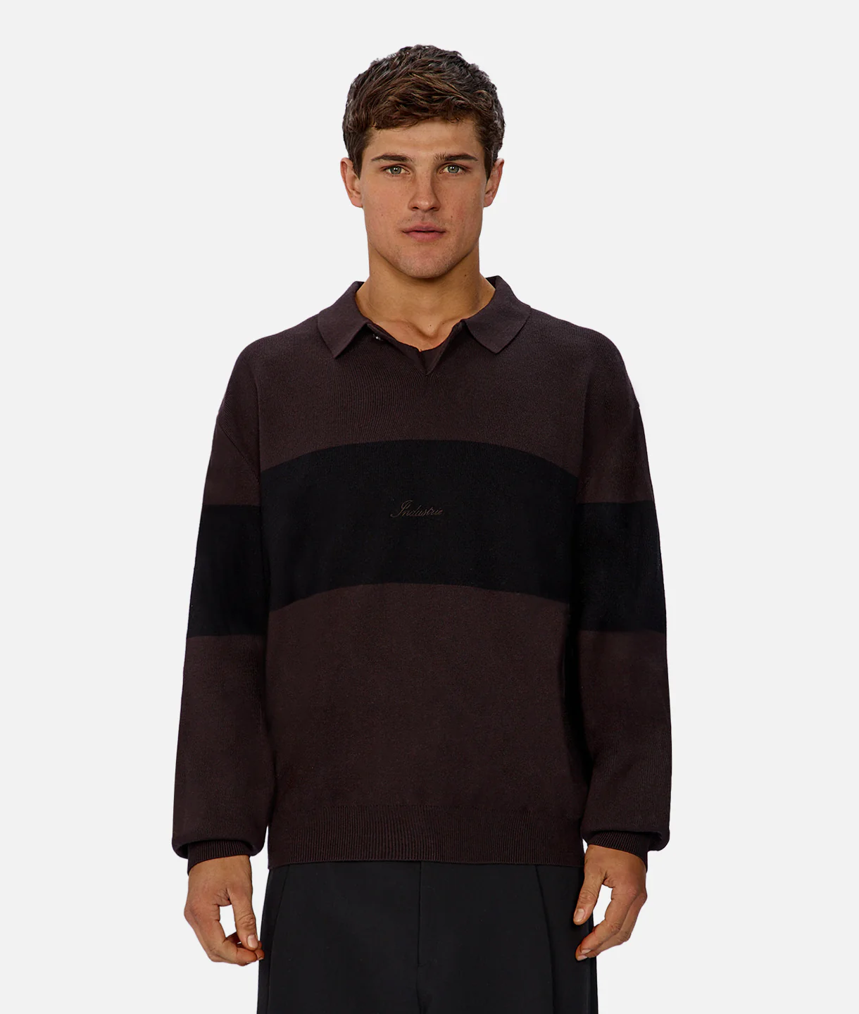 The Panelled Sweater - Espresso Black Combo