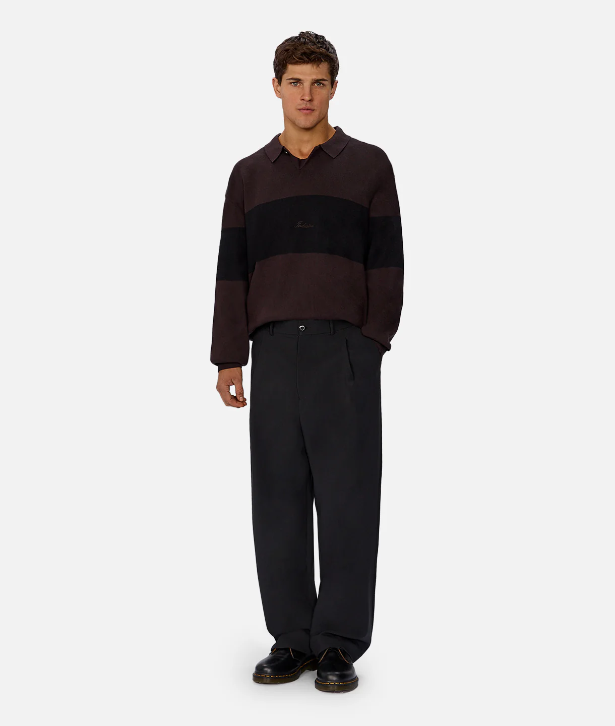 The Panelled Sweater - Espresso Black Combo