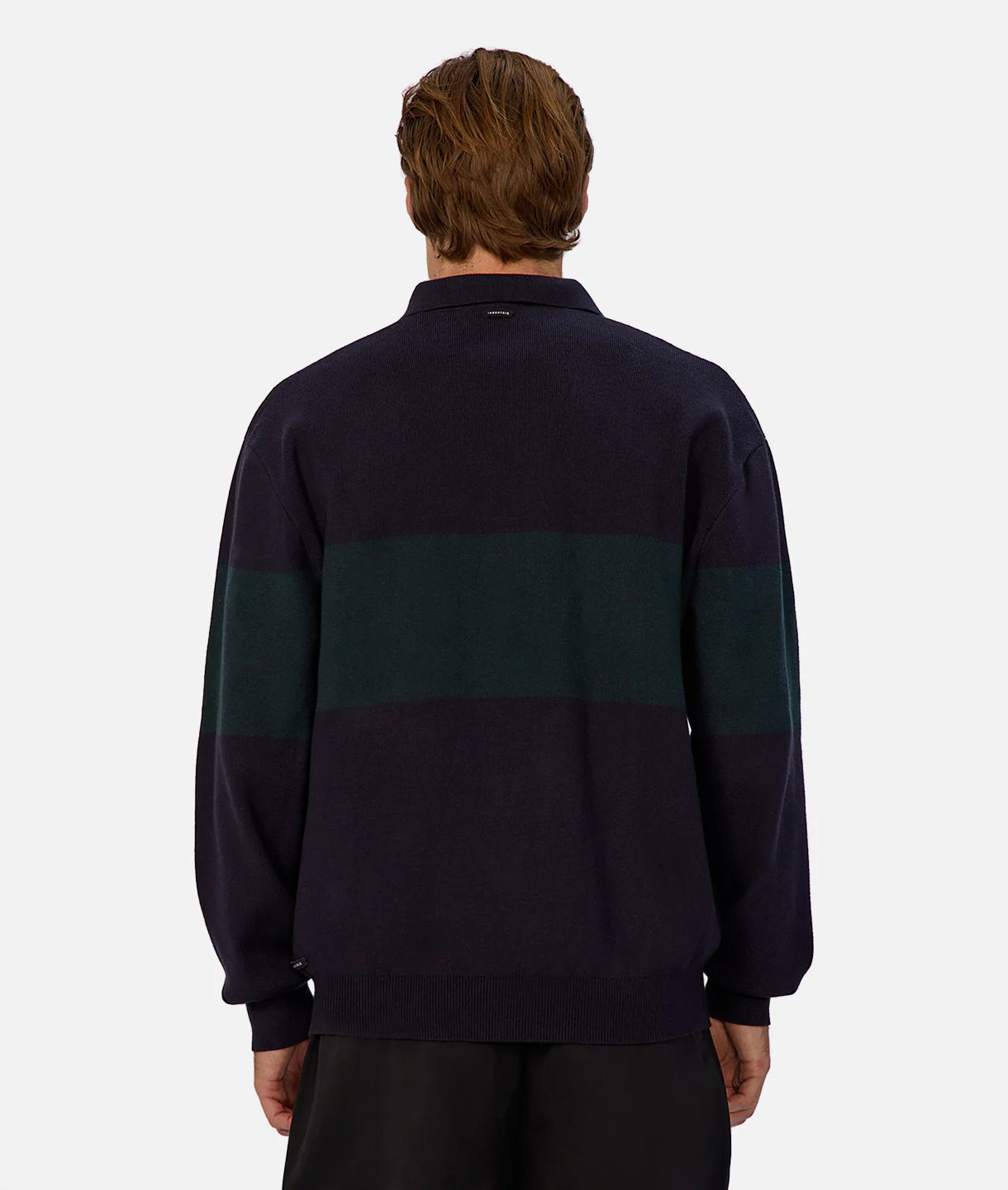 The Panelled Sweater - Navy Green Combo