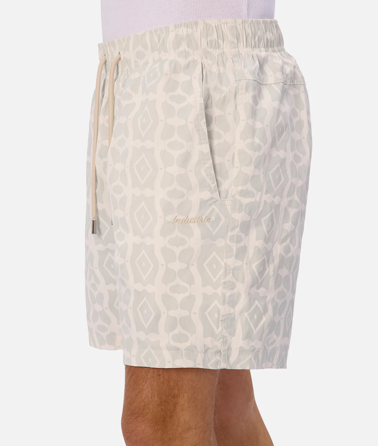 The Saratoga Swim Short - White/Grey