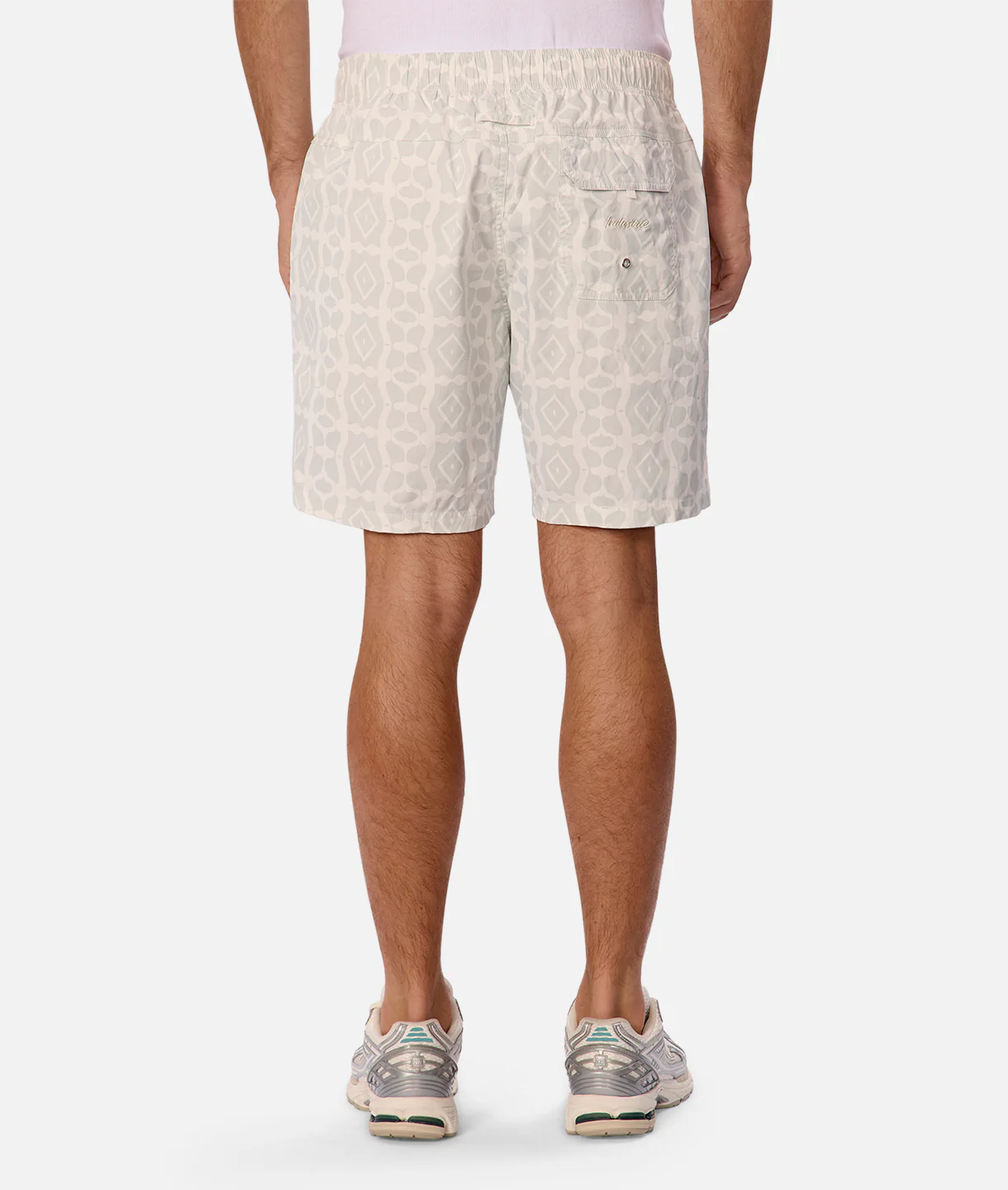 The Saratoga Swim Short - White/Grey