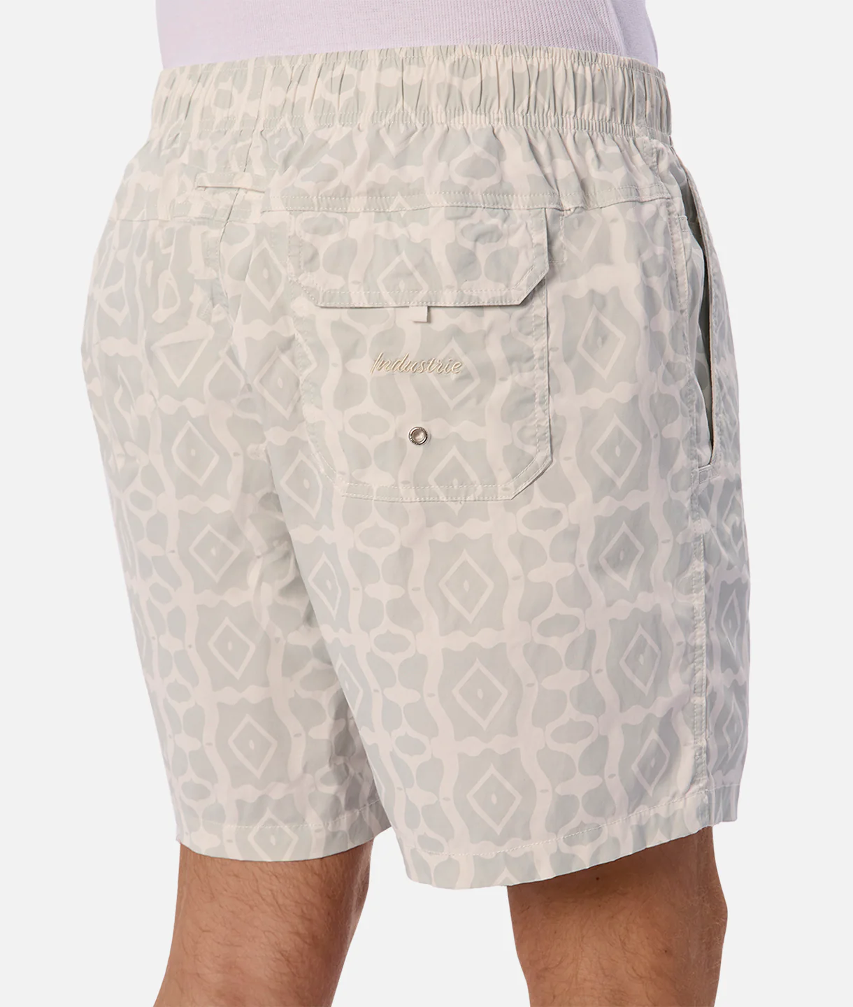 The Saratoga Swim Short - White/Grey