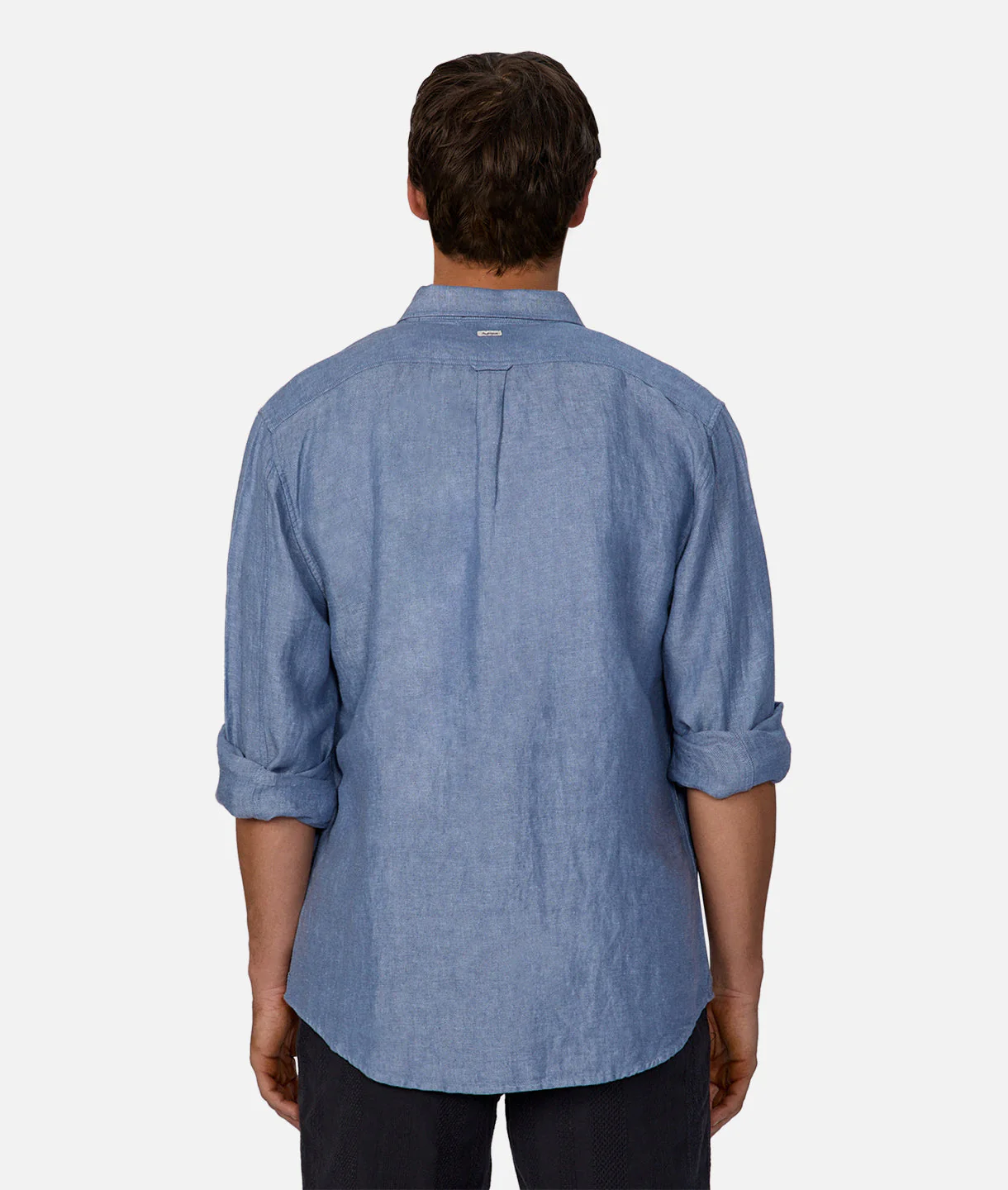 The Trinidad Linen Blend Long Sleeve Shirt - Dark Chambray