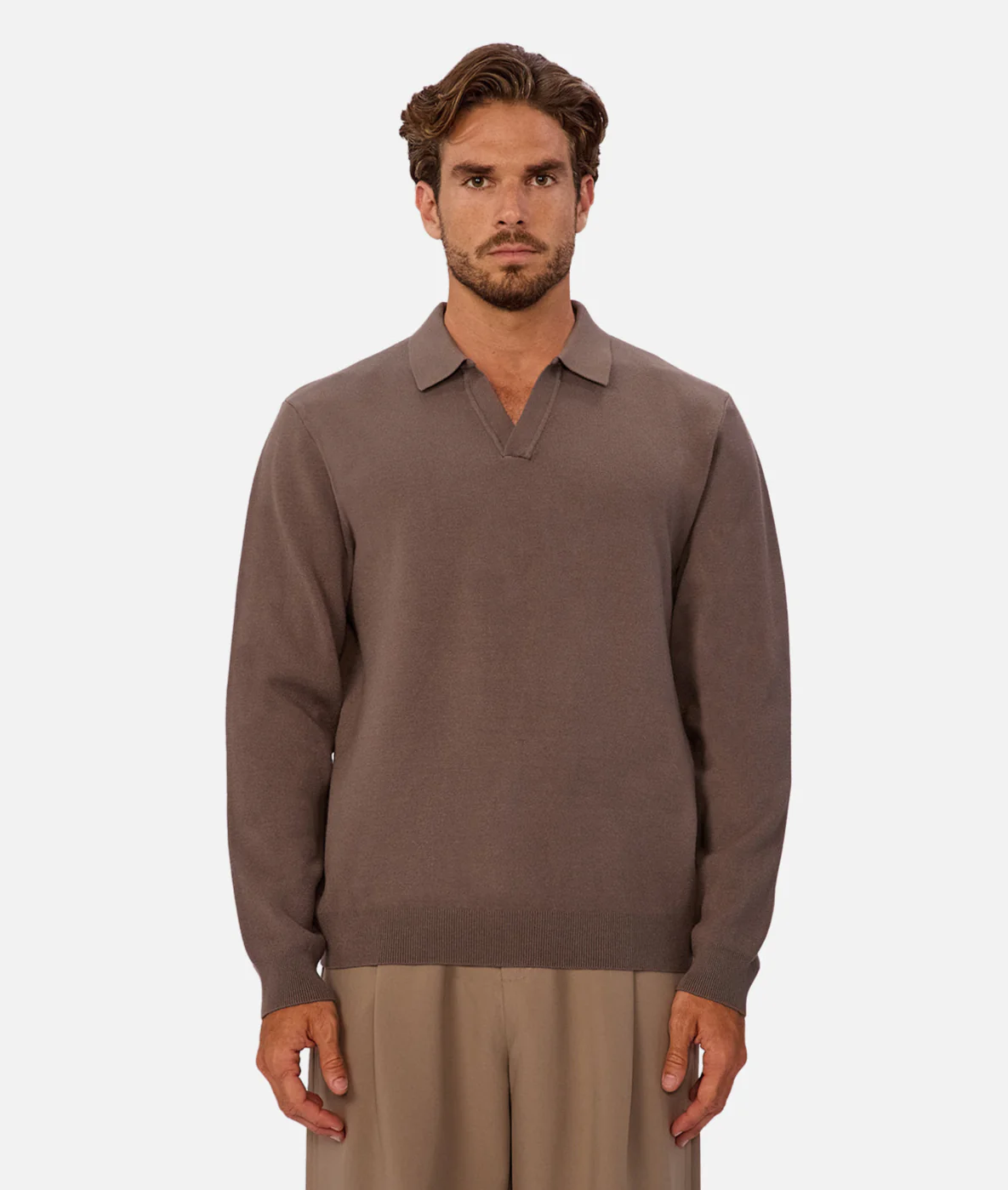 The Wynslow Polo Sweater - Chestnut