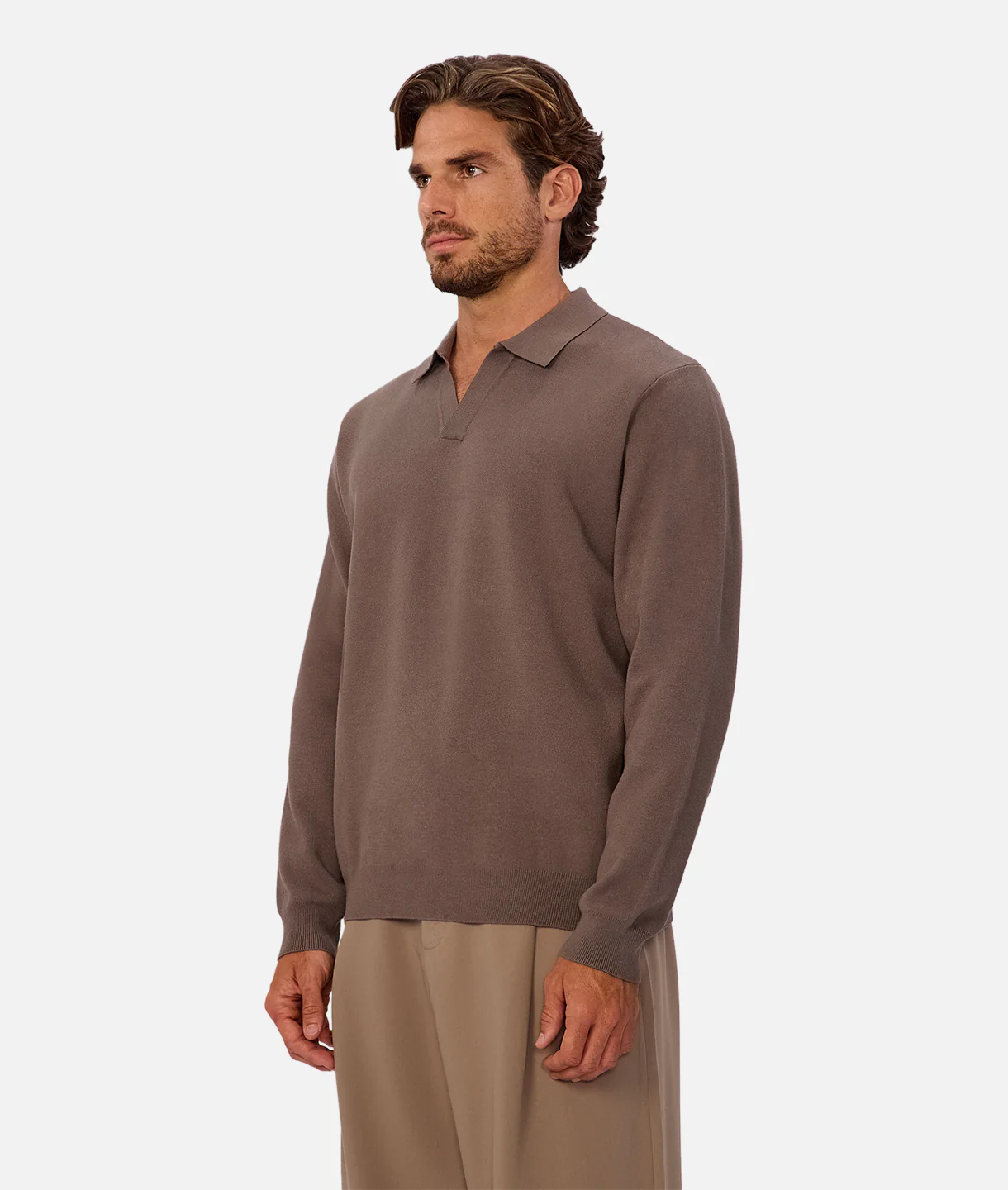 The Wynslow Polo Sweater - Chestnut
