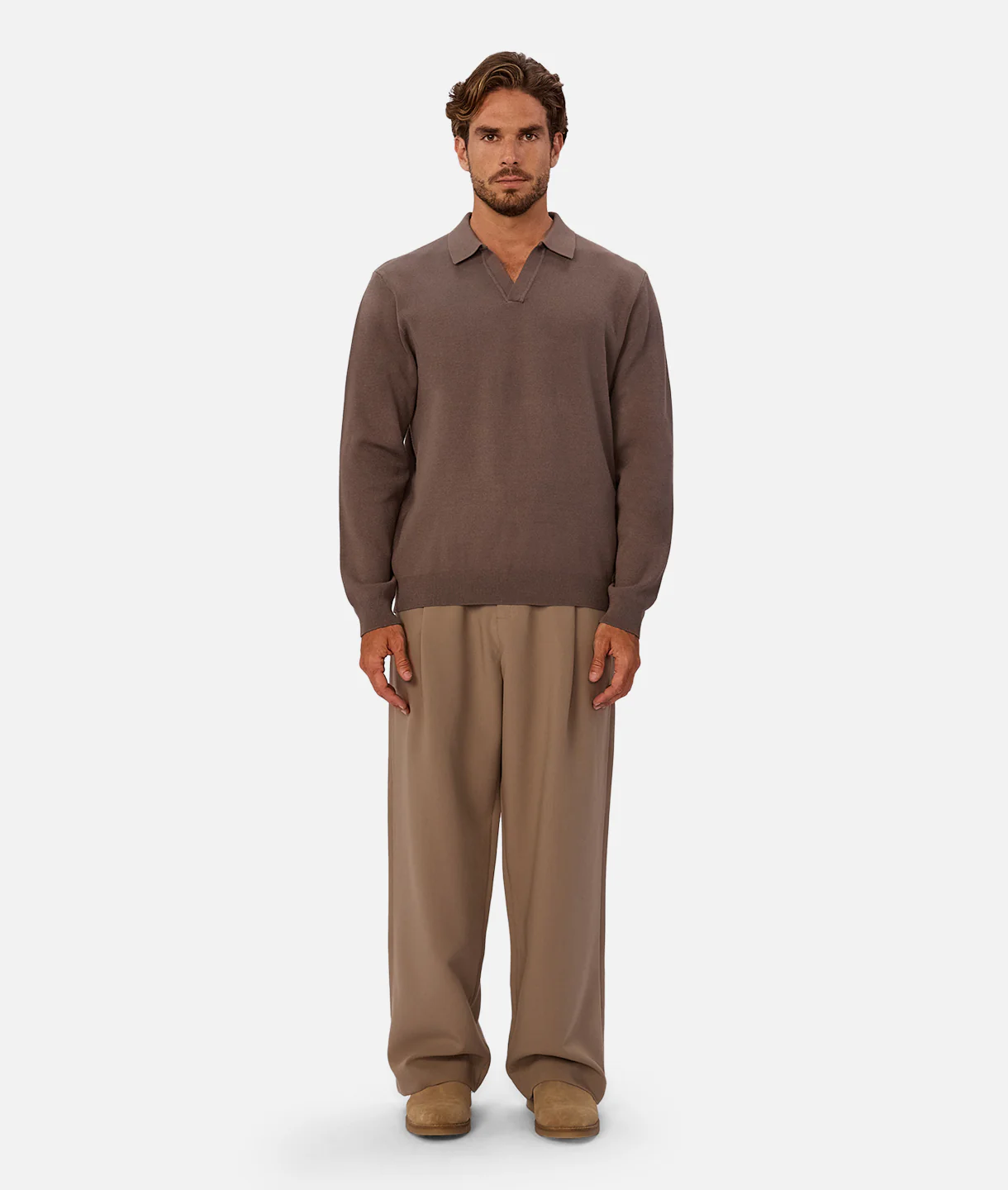 The Wynslow Polo Sweater - Chestnut