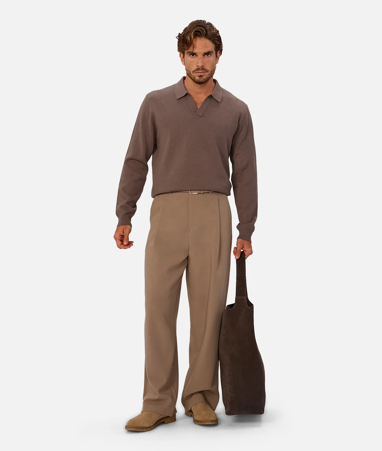 The Wynslow Polo Sweater - Chestnut