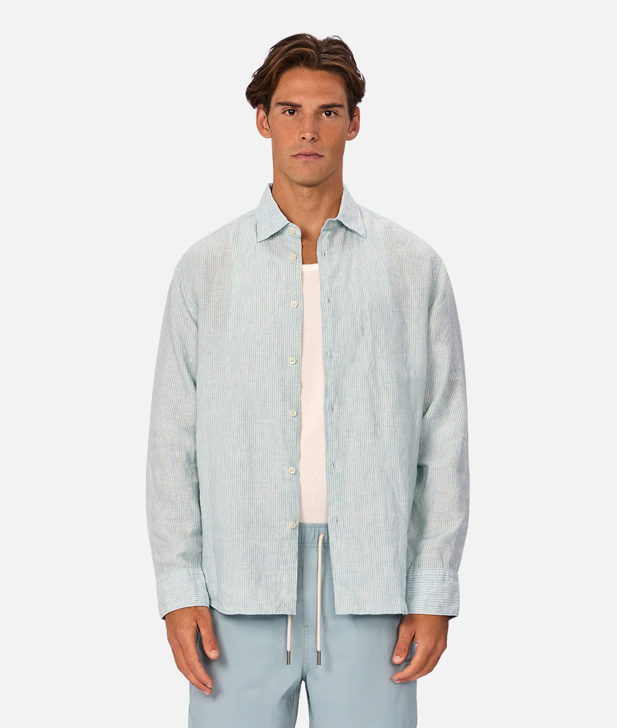 The Avignon Long Sleeve Shirt - Mint / Turquoise