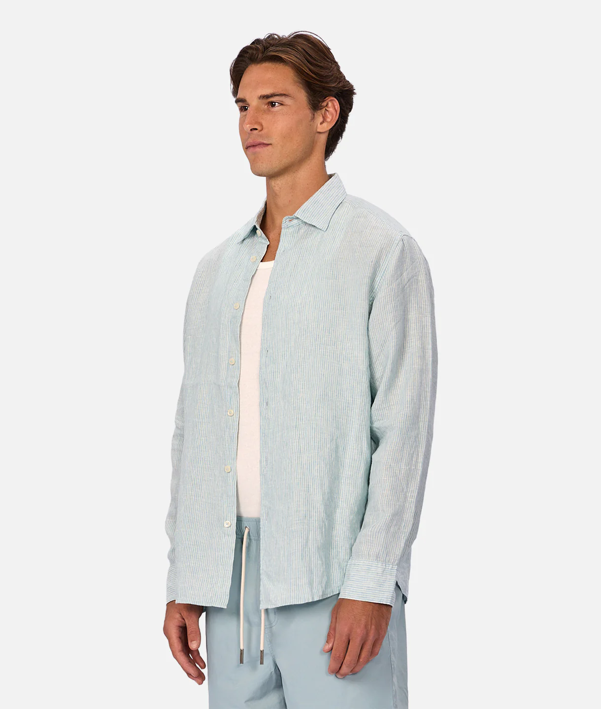 The Avignon Long Sleeve Shirt - Mint / Turquoise