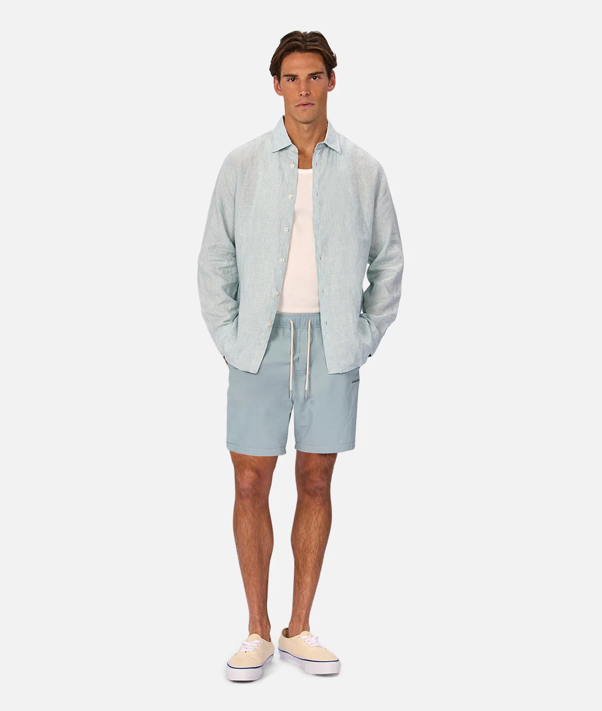The Avignon Long Sleeve Shirt - Mint / Turquoise
