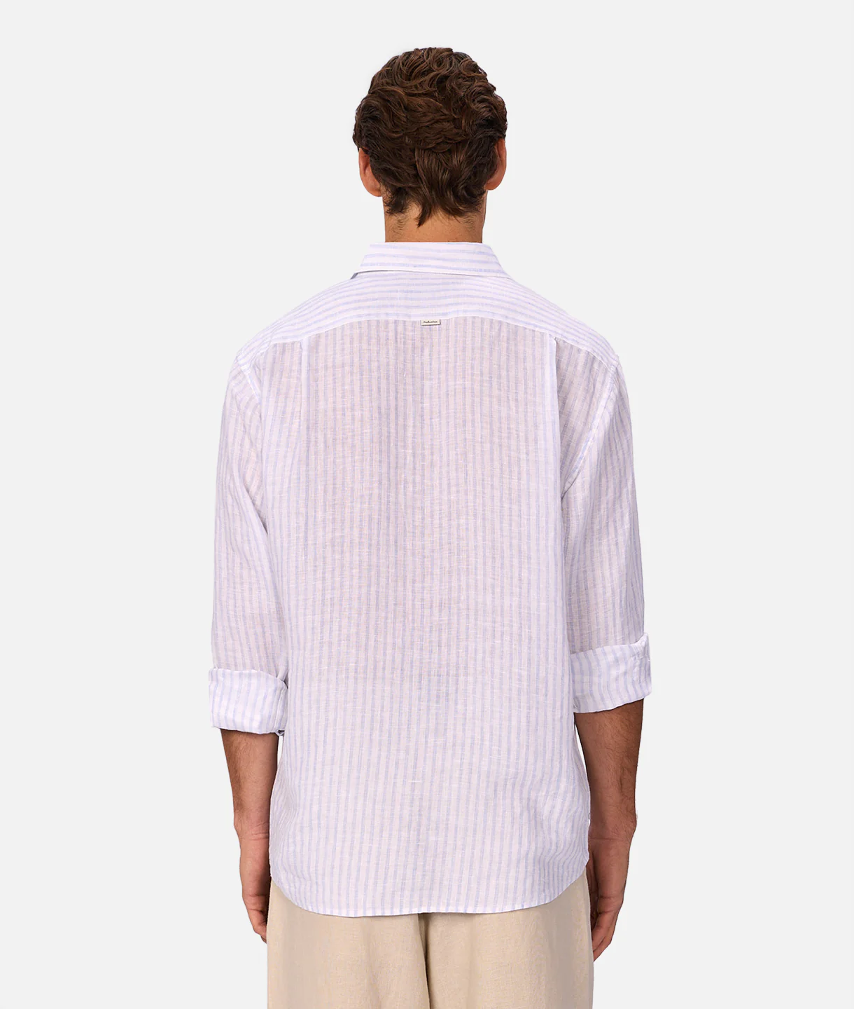 The Baptise Long Sleeve Shirt - White / Light Blue