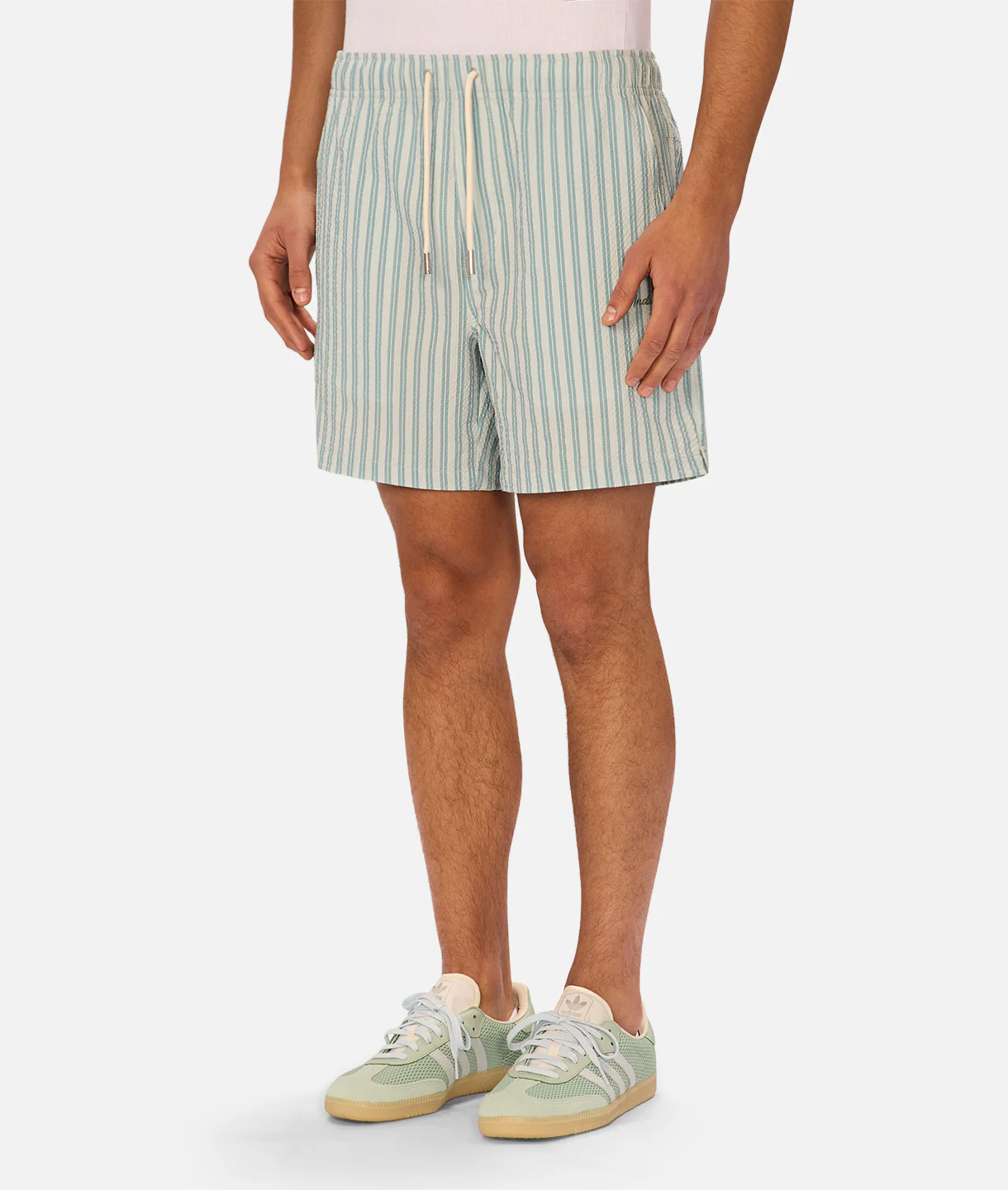 The Berkeley Swim Short - Silver Blue / White