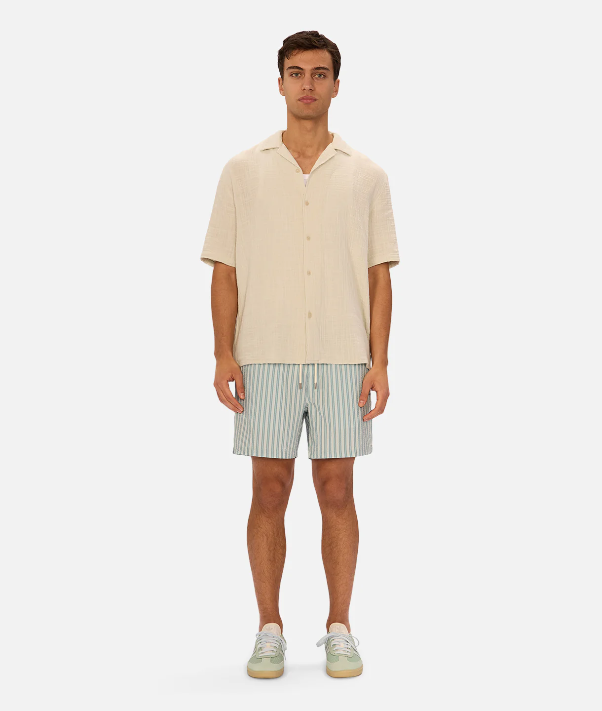 The Berkeley Swim Short - Silver Blue / White
