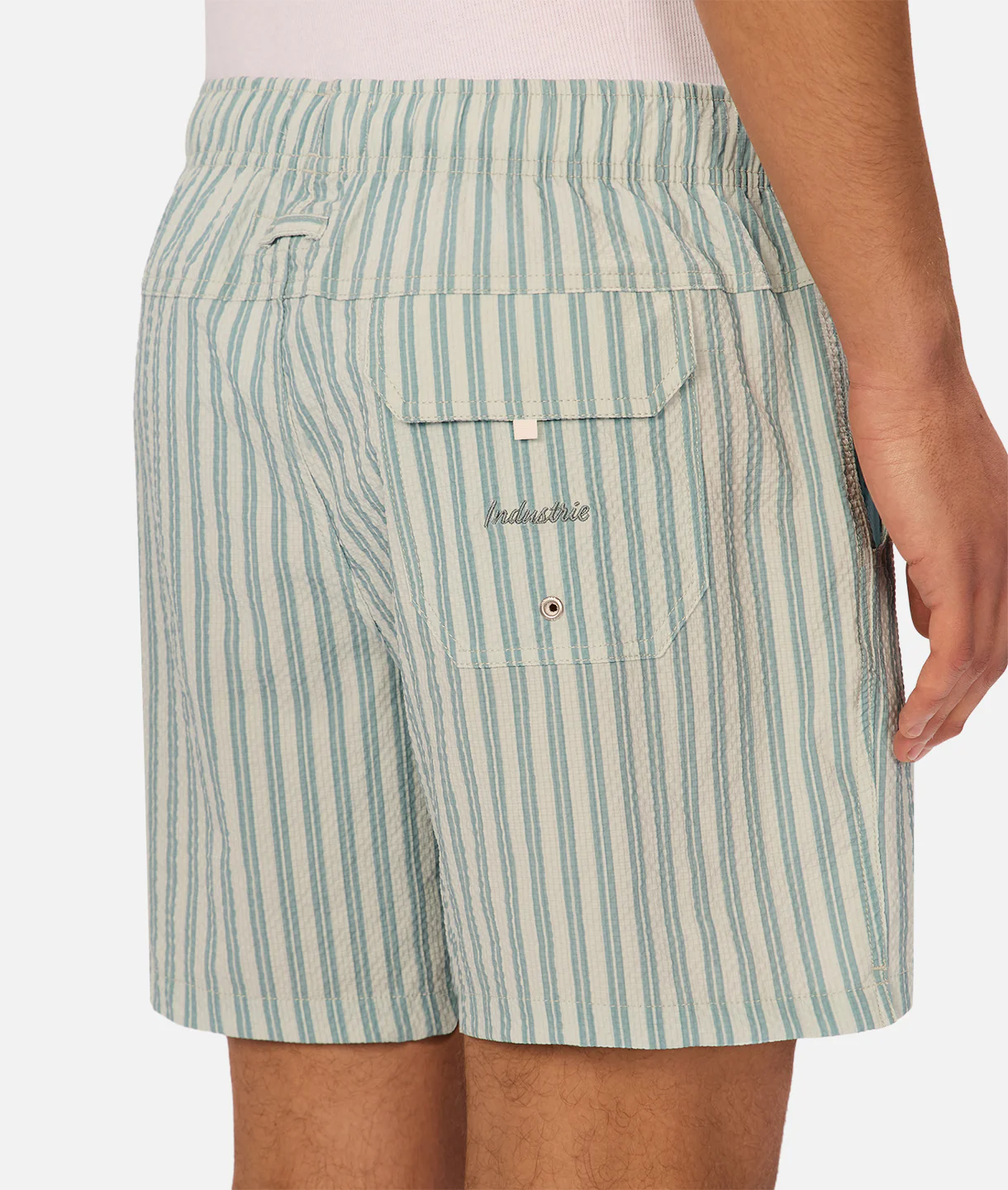 The Berkeley Swim Short - Silver Blue / White