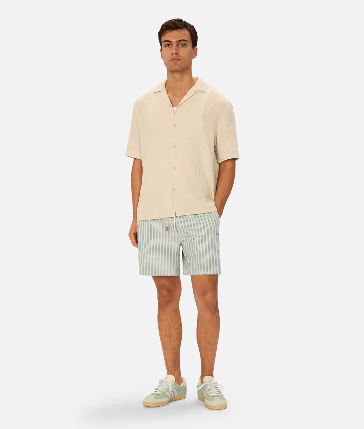 The Berkeley Swim Short - Silver Blue / White
