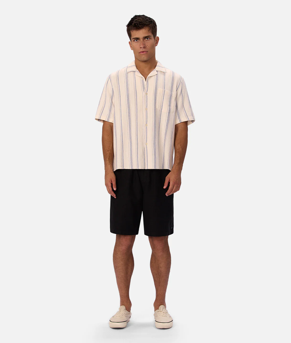 710-the-bowment-short-sleeve-shirt-natural-blue-combo-4.webp The Bowment Short Sleeve Shirt - Natural Blue Combo