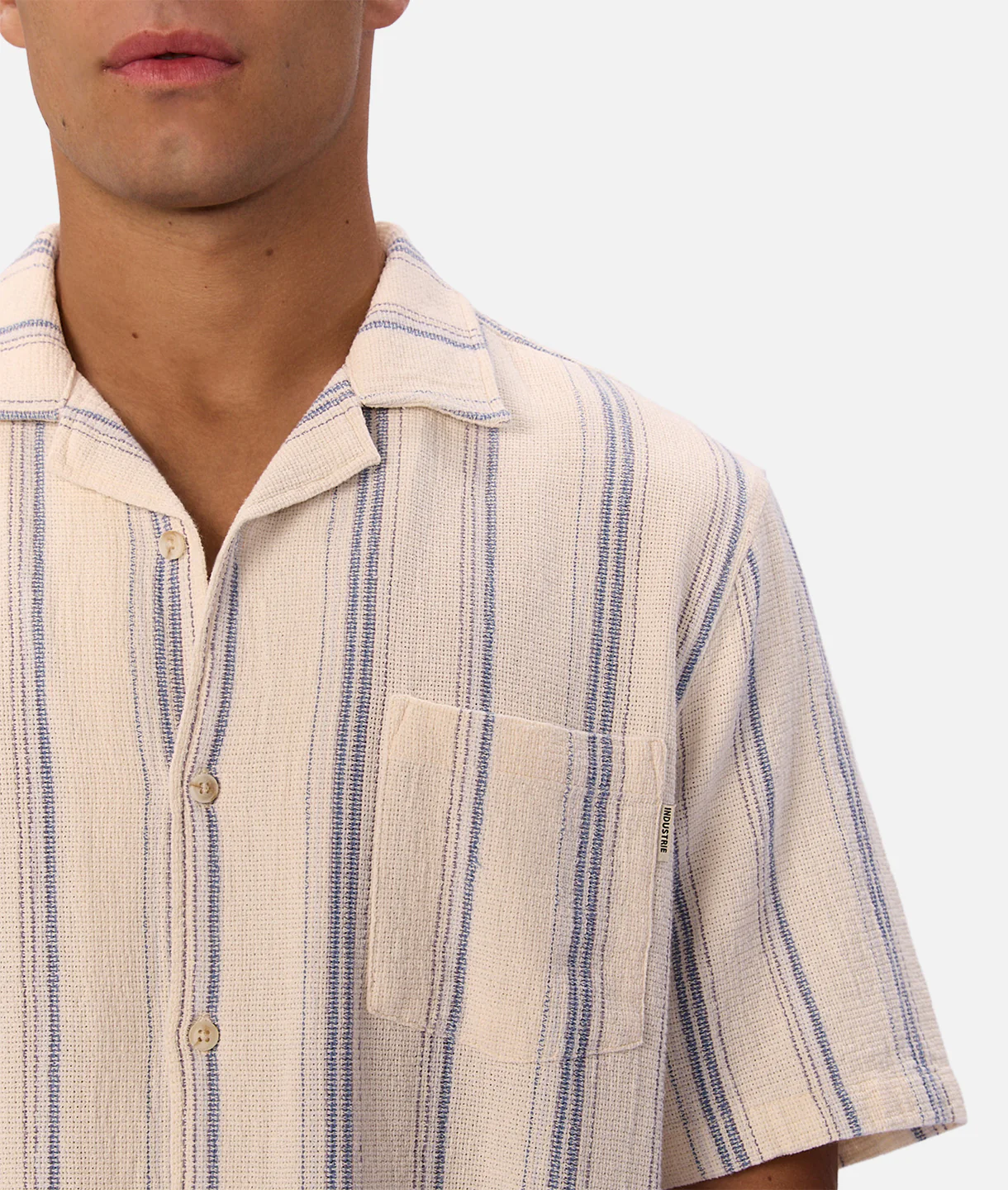 710-the-bowment-short-sleeve-shirt-natural-blue-combo-5.webp The Bowment Short Sleeve Shirt - Natural Blue Combo