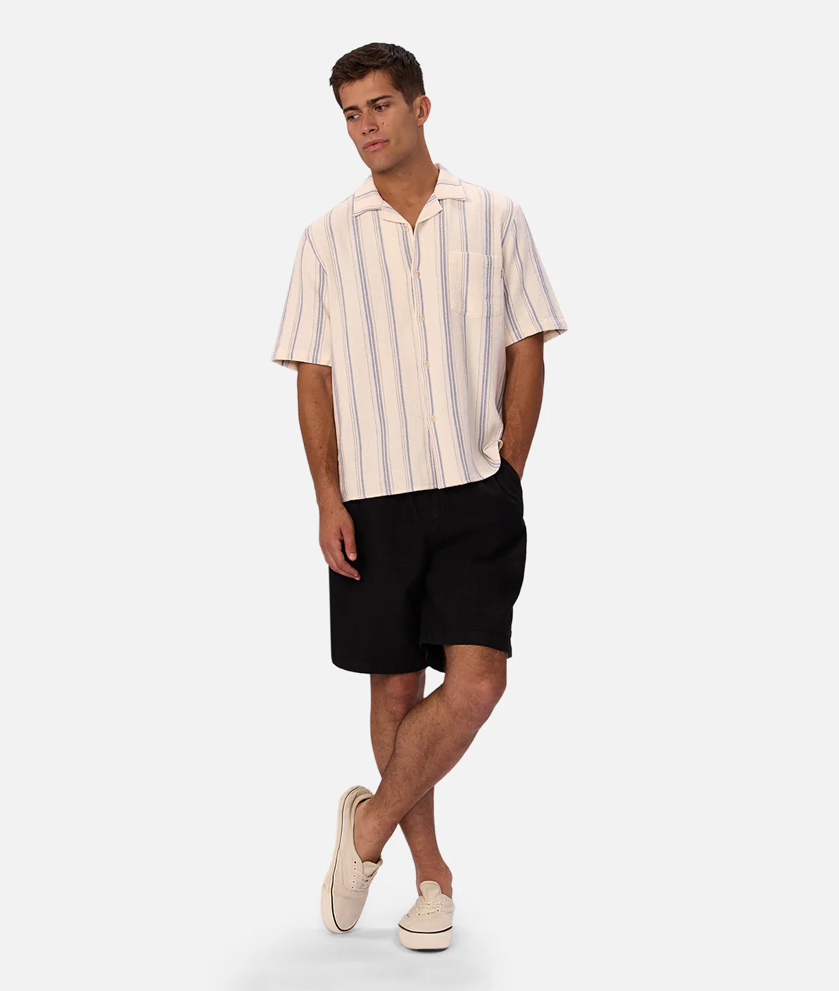 710-the-bowment-short-sleeve-shirt-natural-blue-combo-7.webp The Bowment Short Sleeve Shirt - Natural Blue Combo