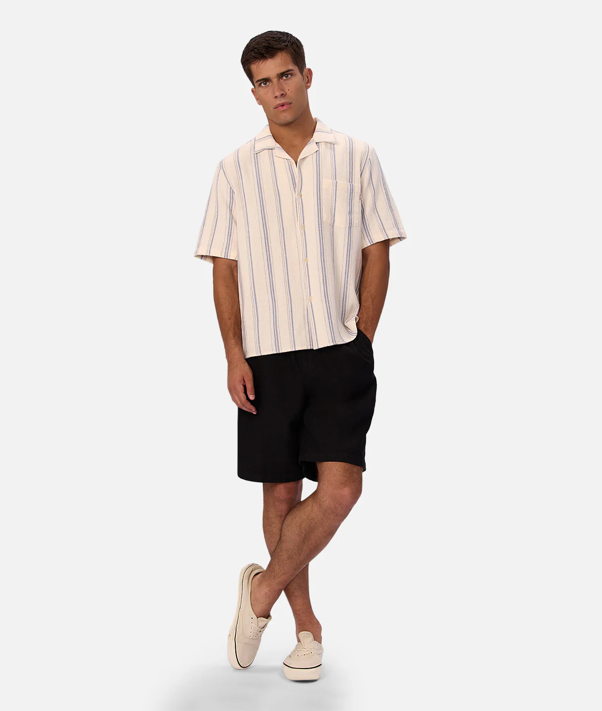 710-the-bowment-short-sleeve-shirt-natural-blue-combo-8.webp The Bowment Short Sleeve Shirt - Natural Blue Combo