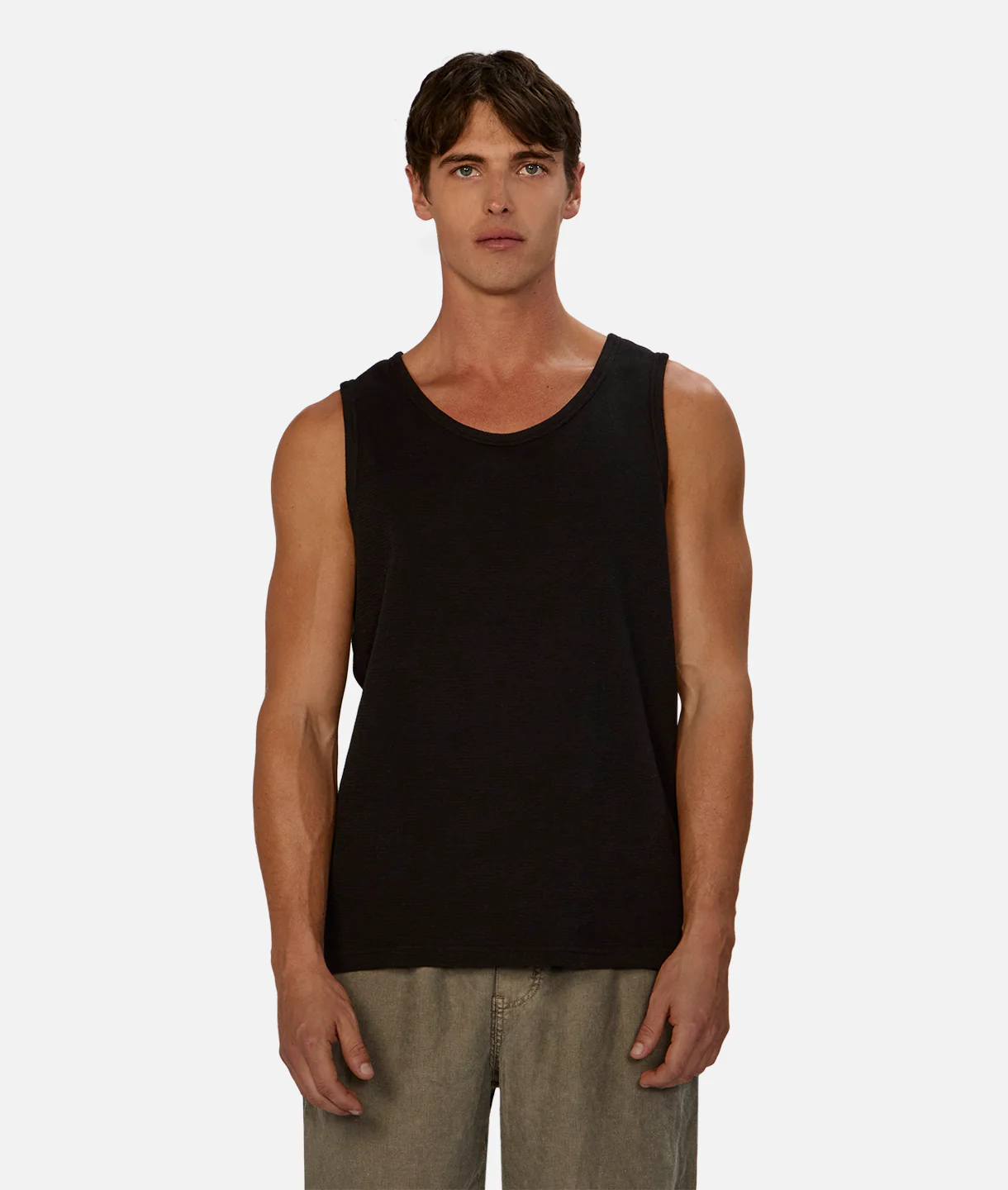 The Brando Ribbed Tank Top - Black