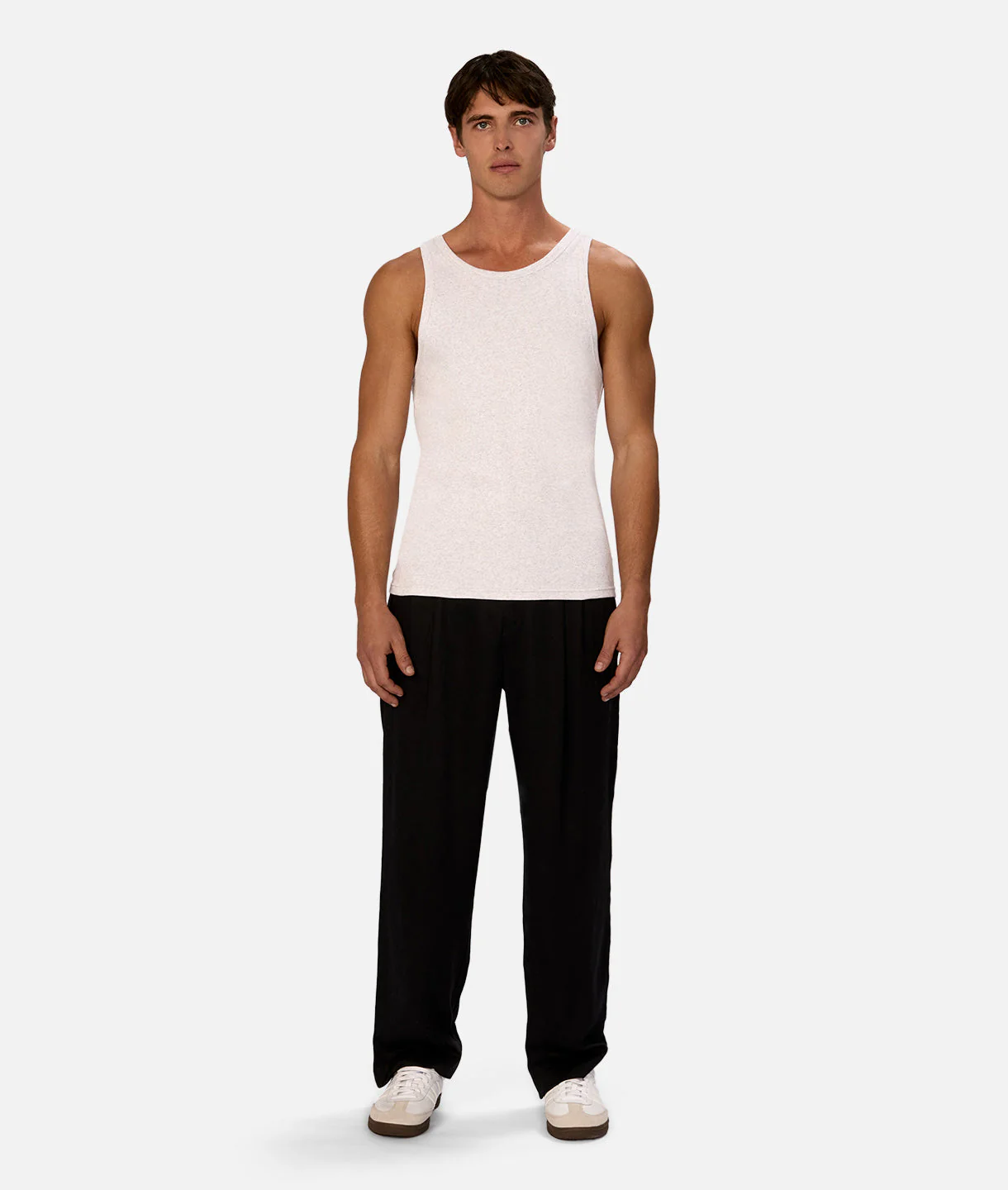 The Brando Ribbed Tank Top - Grey Marle