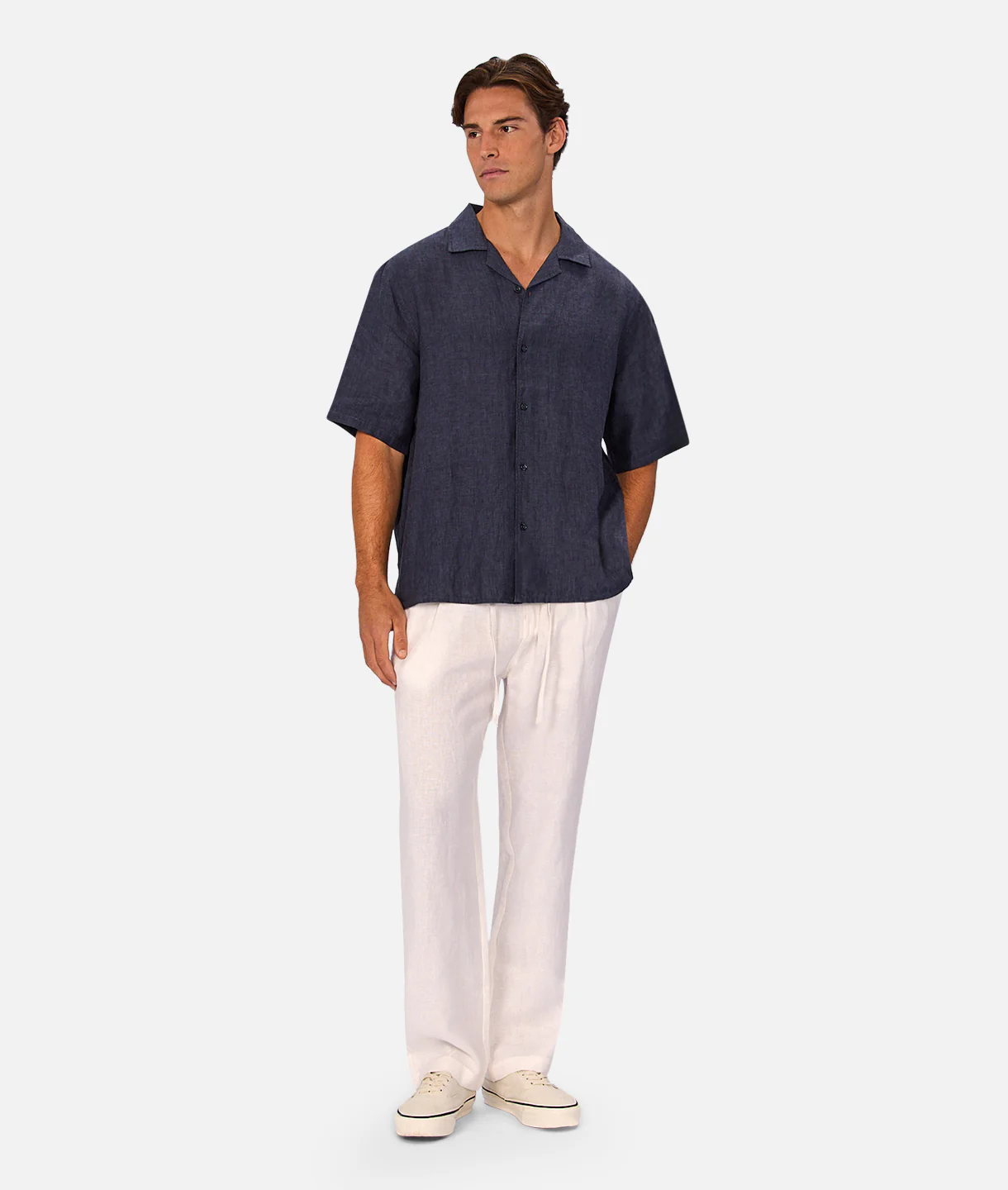 The Catania Linen Pant - Winter White