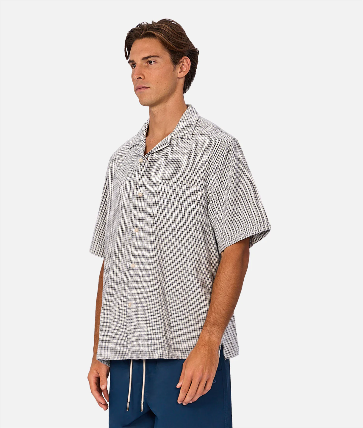 The Cornella Short Sleeve Shirt - Petrol Combo